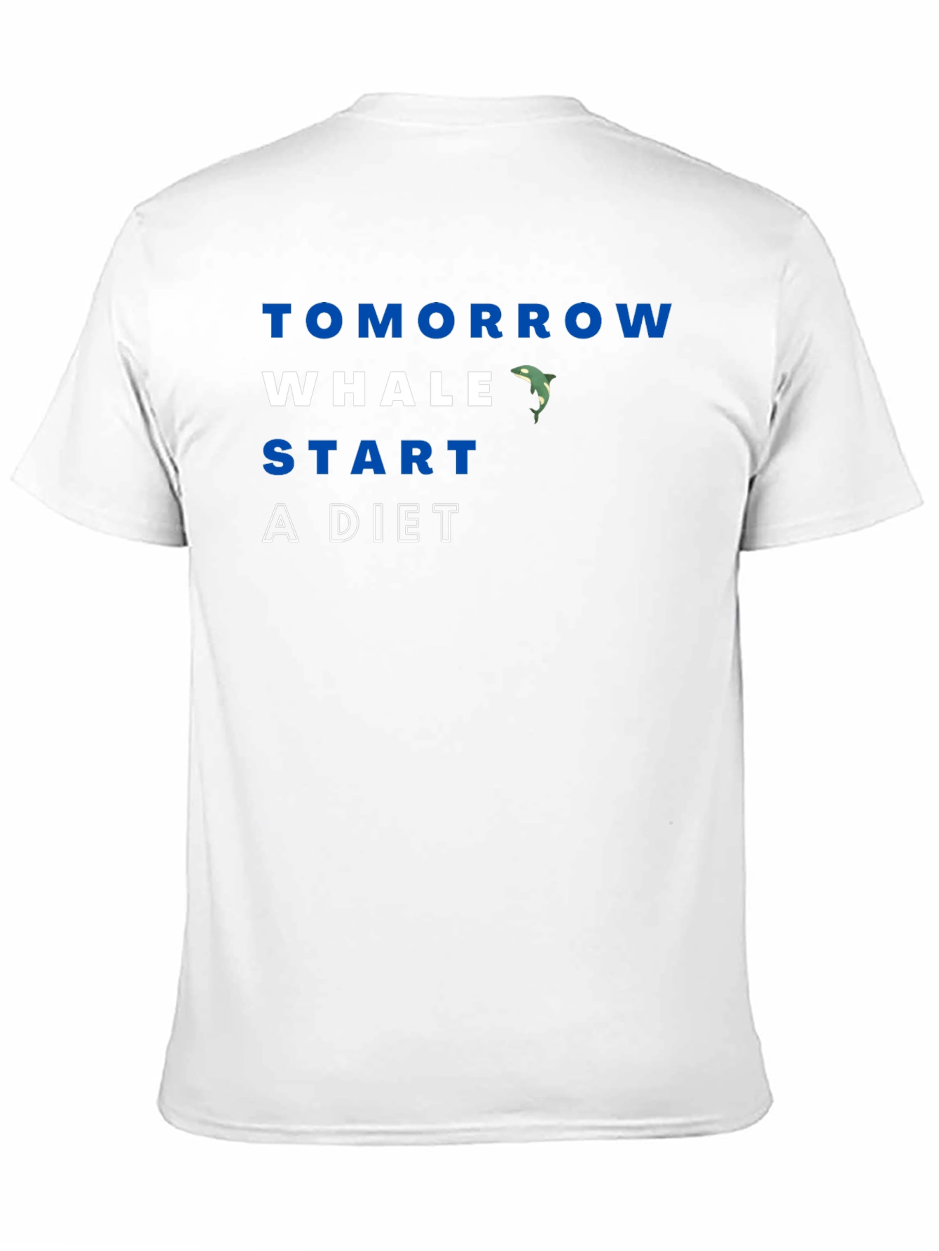 Black Tomorrow Whale Start A Diet Funny Men's Black T-Shirt view 11