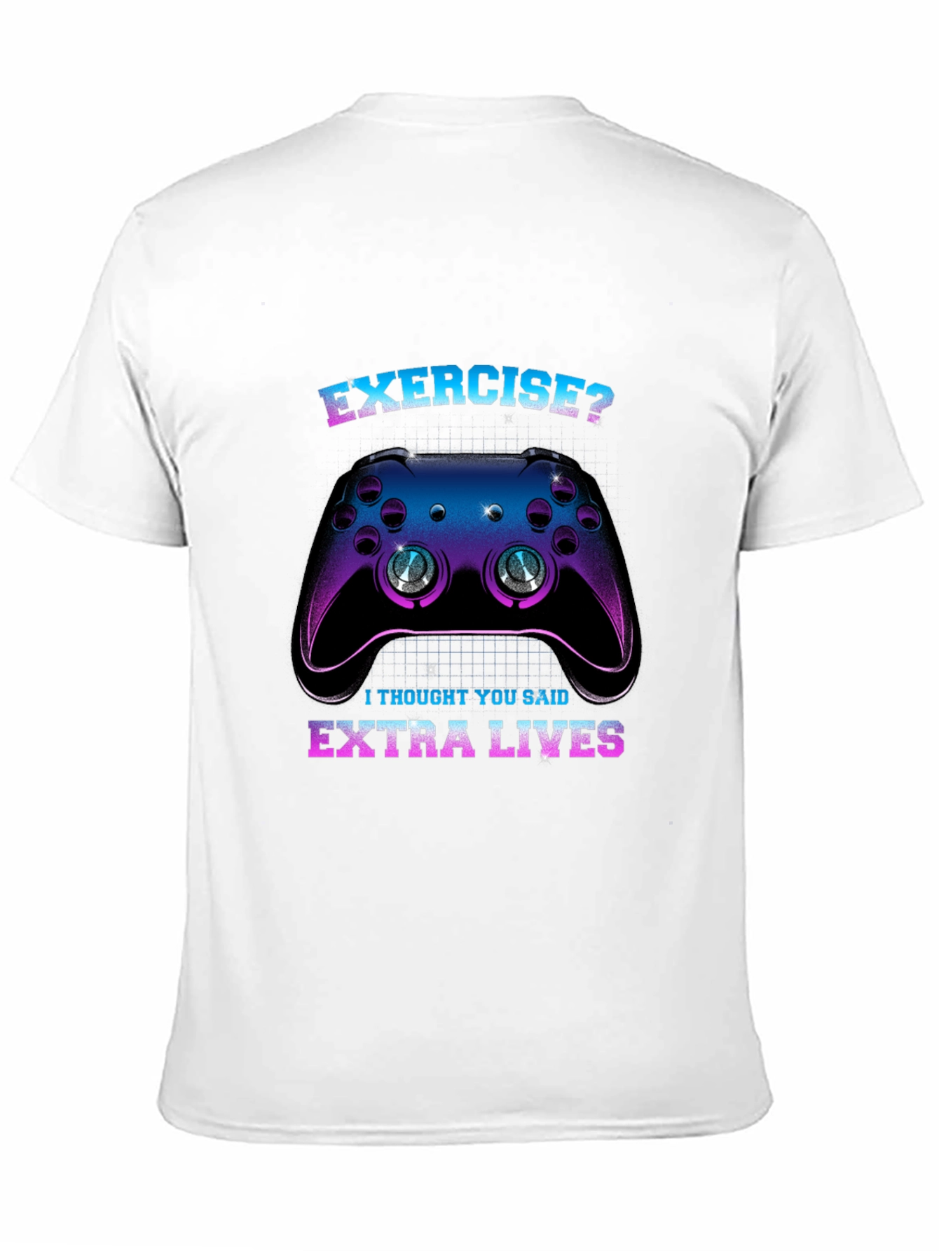 Black Funny Gamer T-Shirt: Exercise? Extra Lives! view 11
