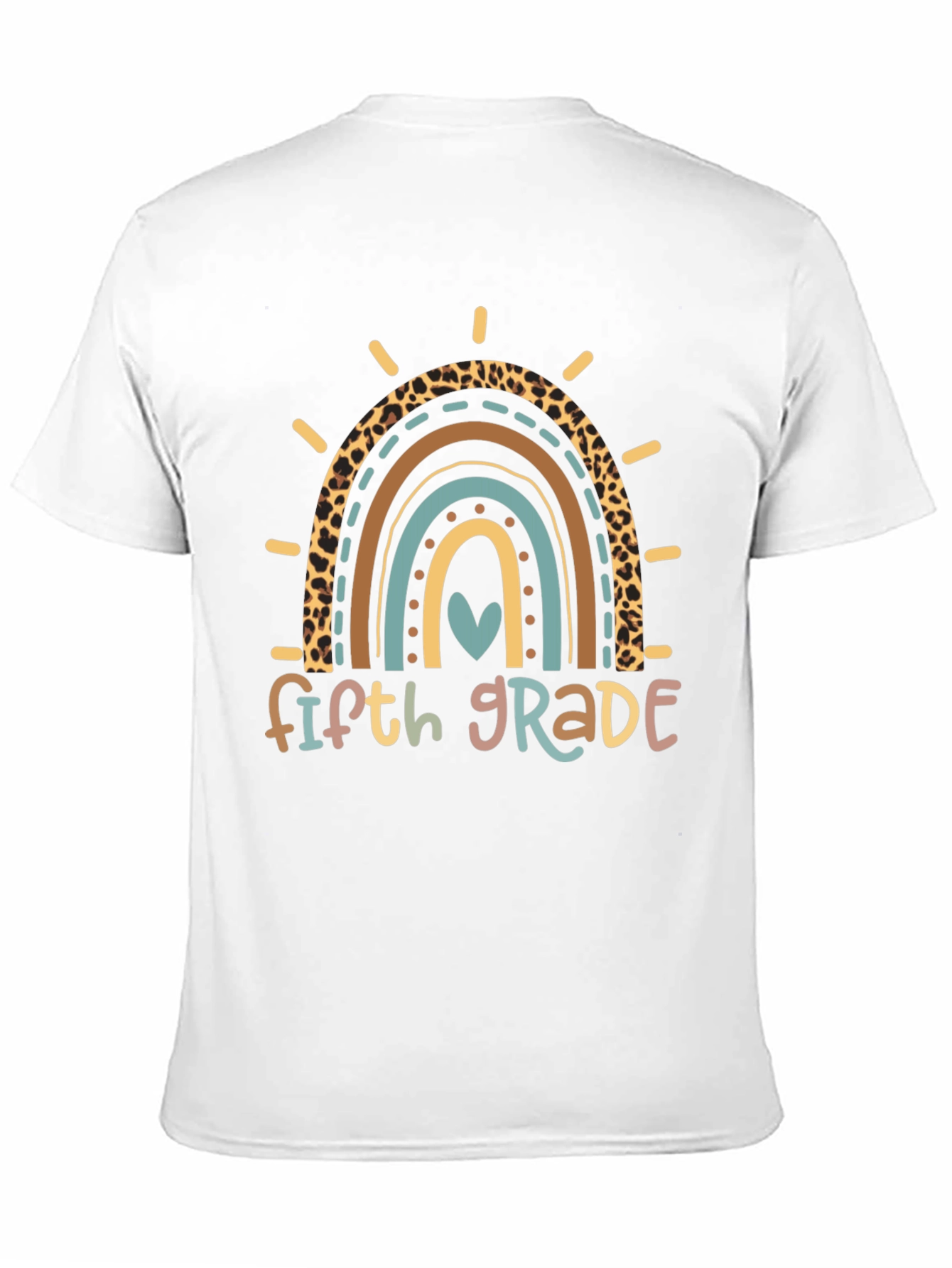 Black Fifth Grade Rainbow Heart T-Shirt view 11