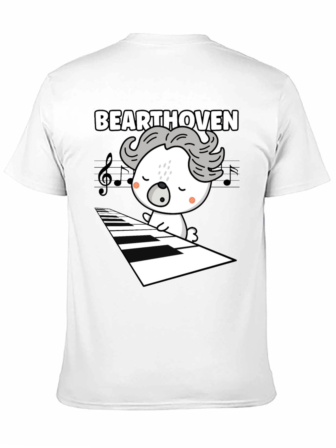 Black Bearthoven Music Lover Graphic Tee view 11
