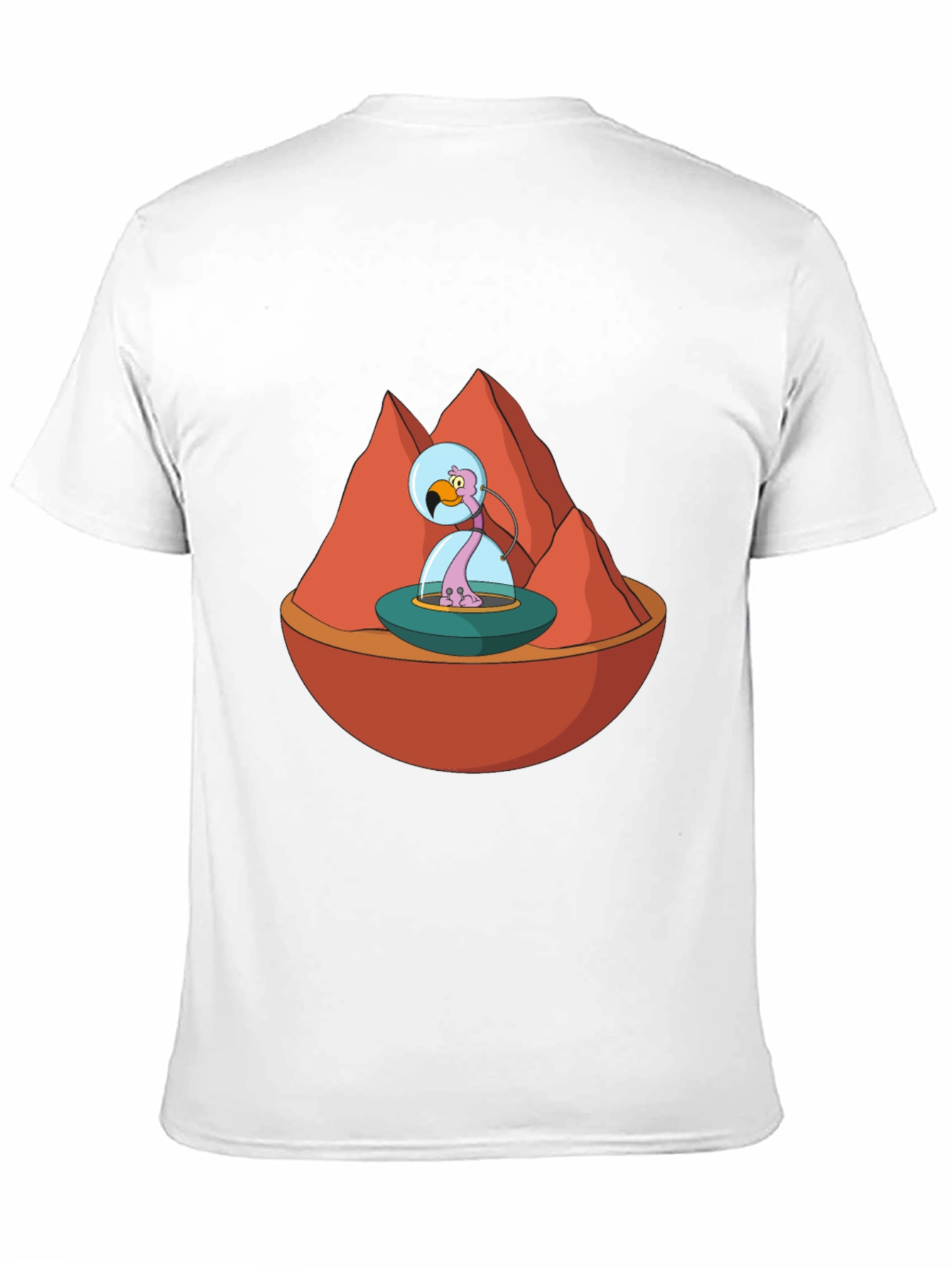 Black Cosmic Flamingo Graphic Tee - Black Cotton Blend view 11