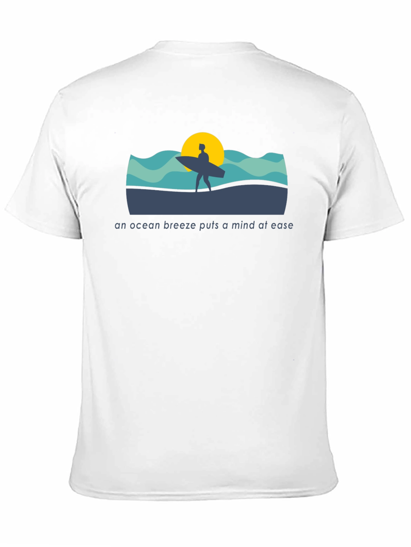 Black Ocean Breeze T-Shirt: Surfer Silhouette view 11