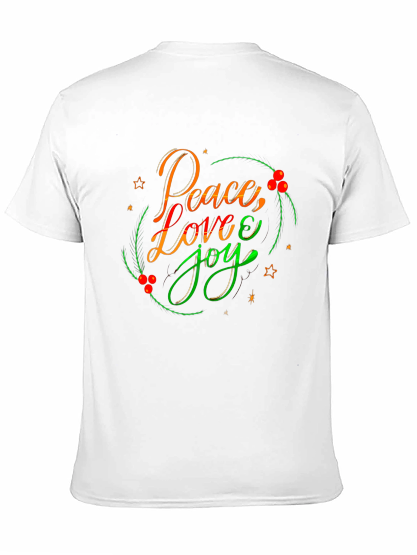 Black Peace Love Joy Holiday T-Shirt - Festive Design view 11
