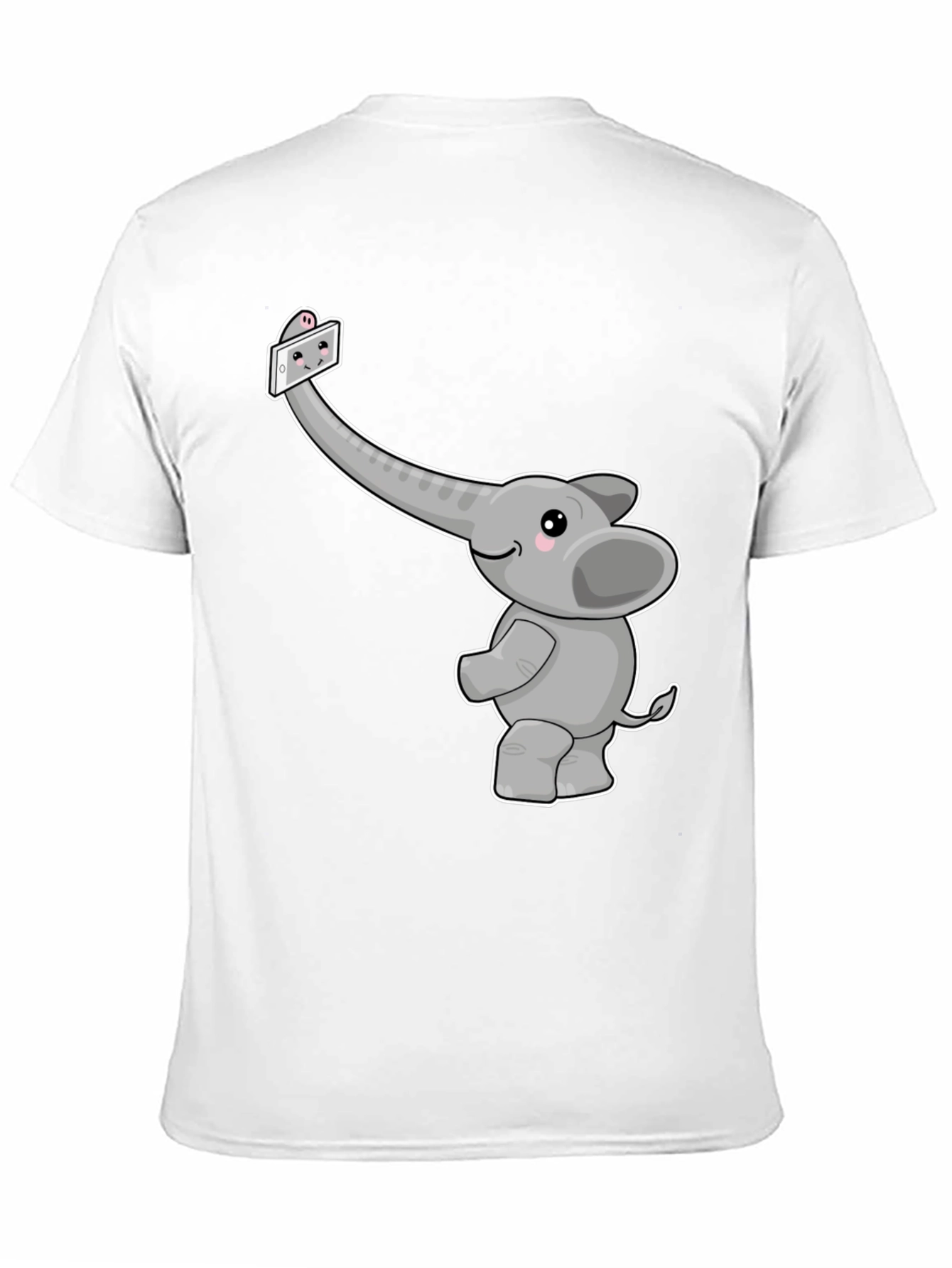 Black Elephant Selfie Graphic Tee - Cute Animal Shirt view 11