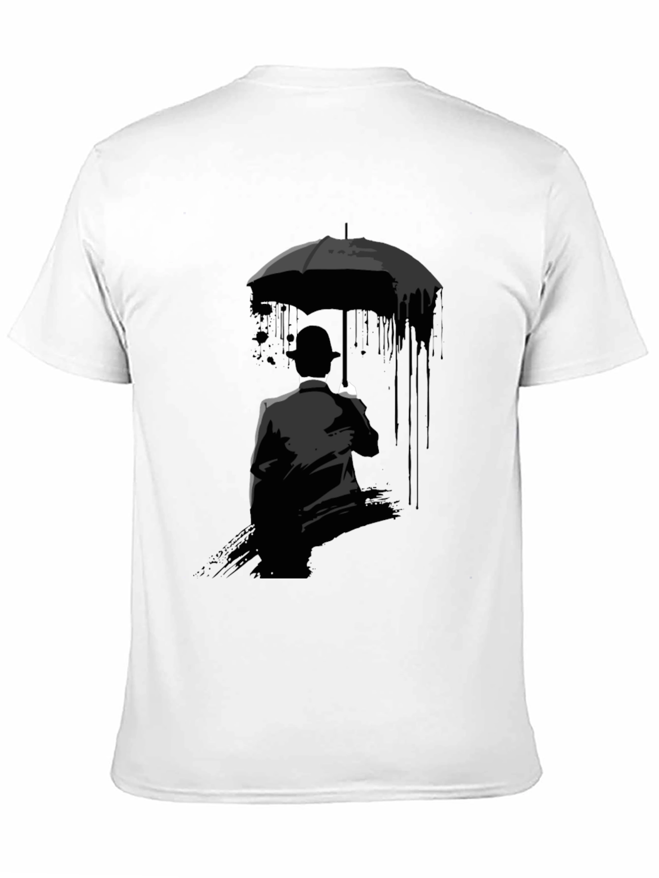 Black Umbrella Man Graphic Tee - Stylish Black T-Shirt view 11