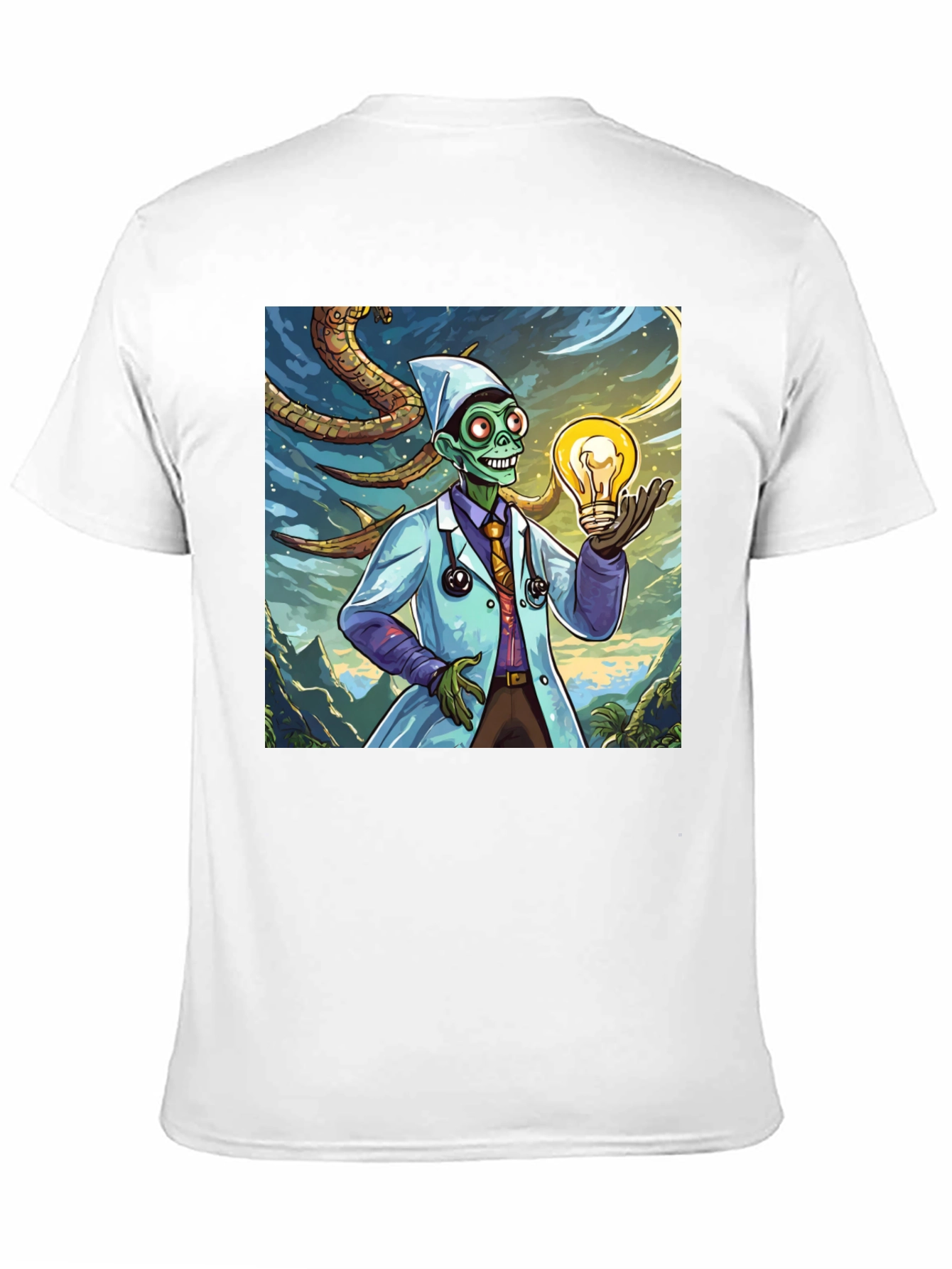 Black Zombie Doctor Idea T-Shirt - Brainy & Unique Graphic Tee view 11