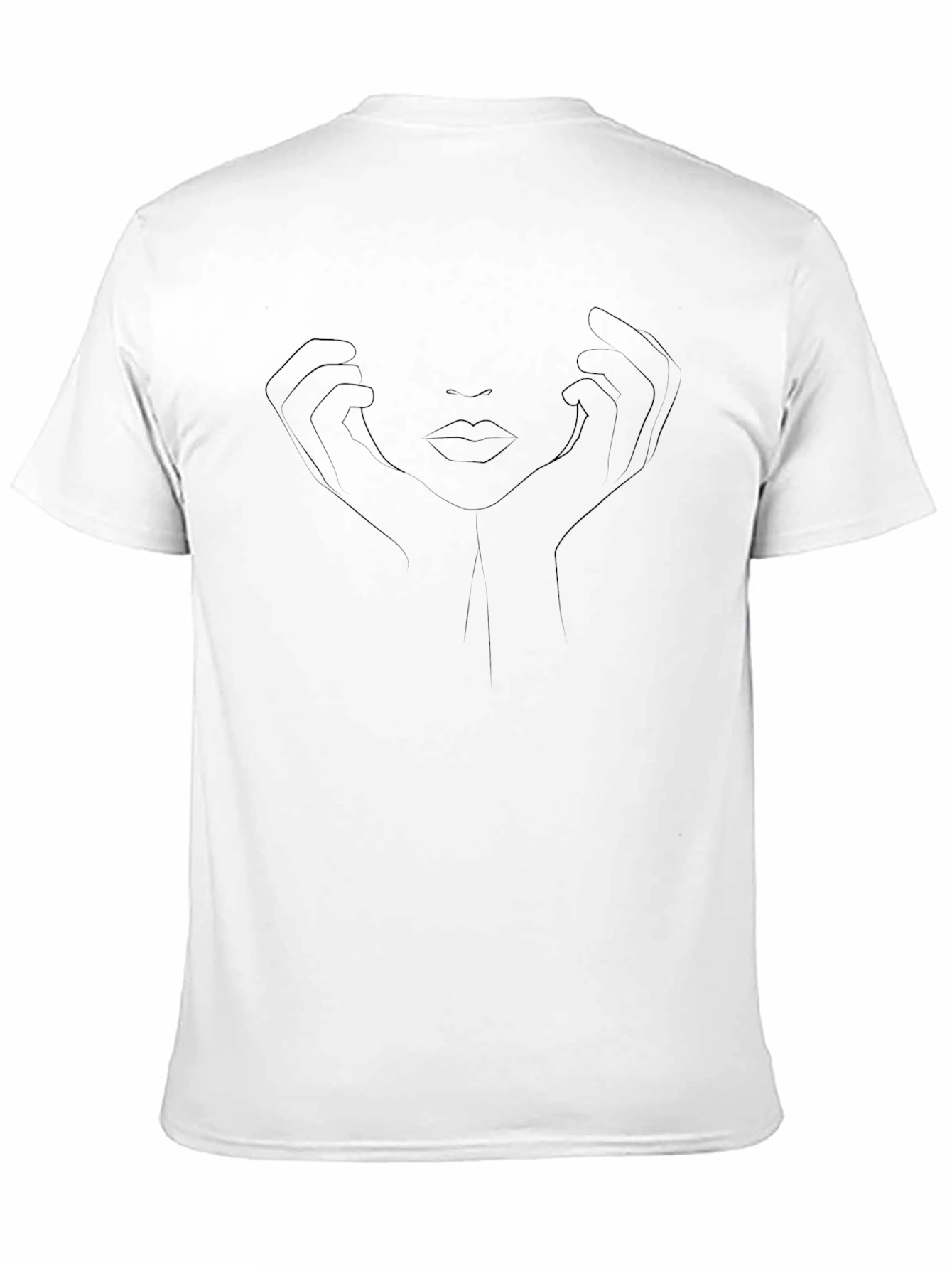 Black Minimalist Face Line Art T-Shirt - Unisex view 11