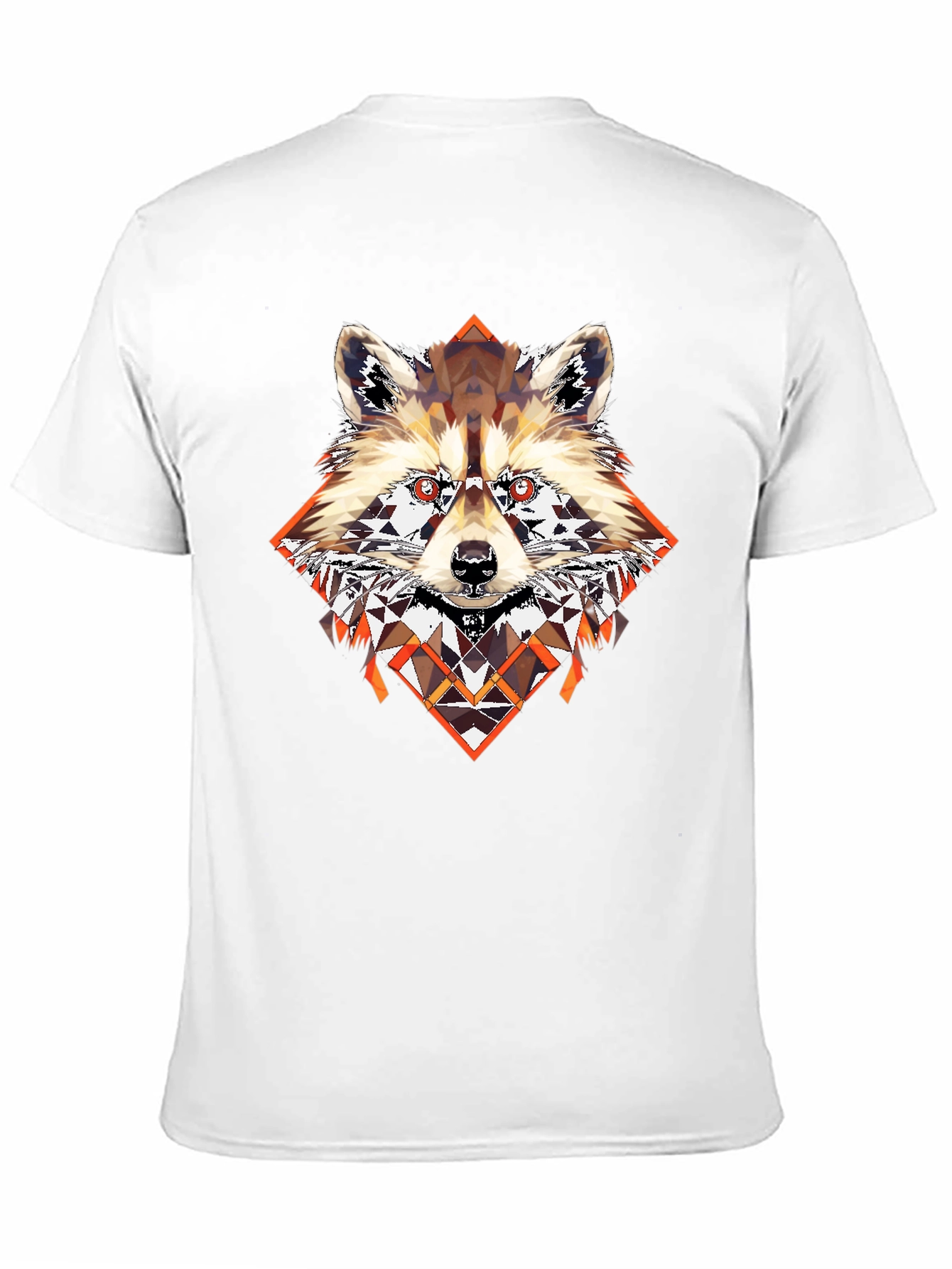 Black Geometric Raccoon Graphic Tee - Cool, Unique Design view 11