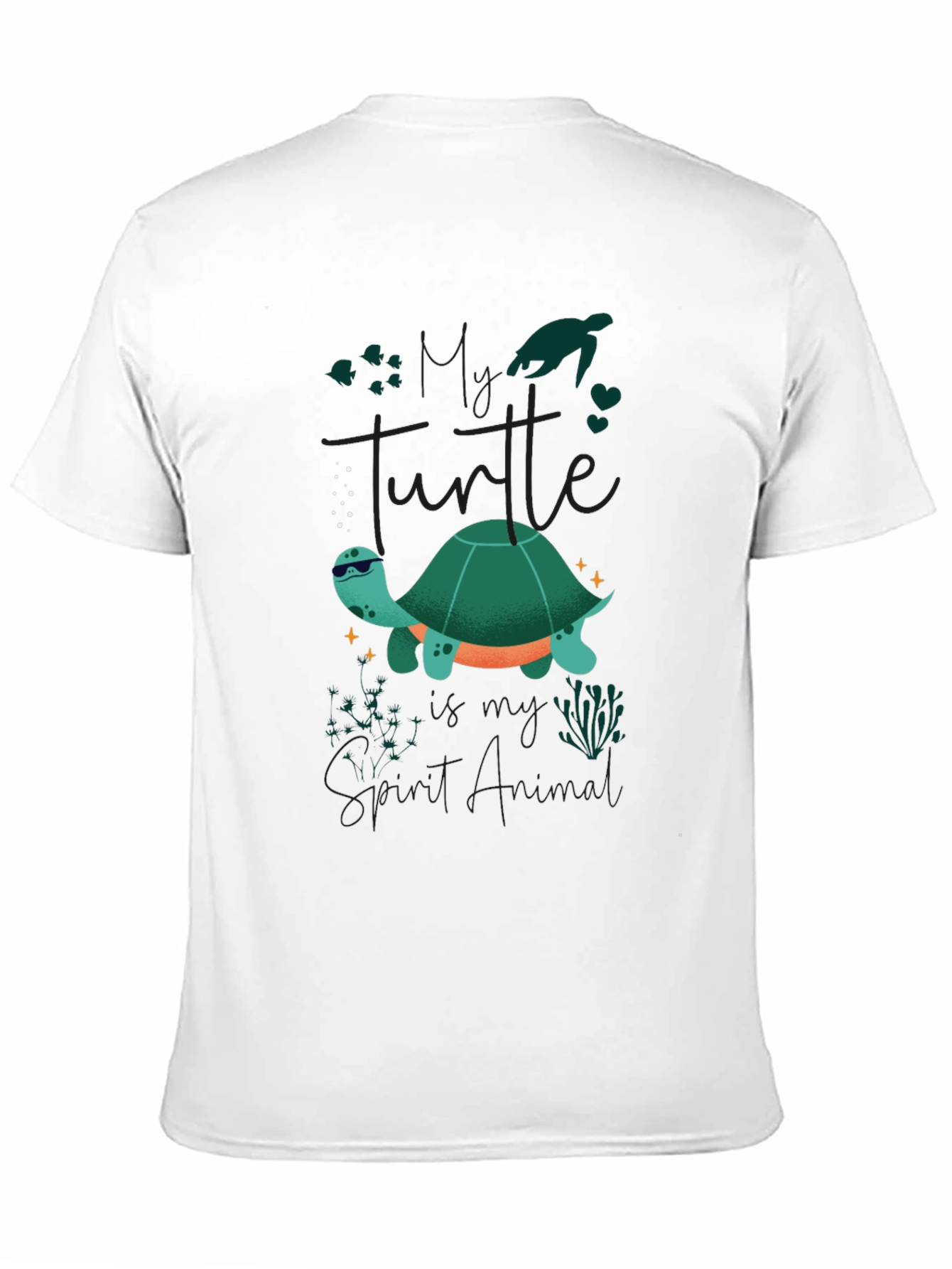 Black Cool Turtle Graphic Tee - Black Casual T-Shirt view 11