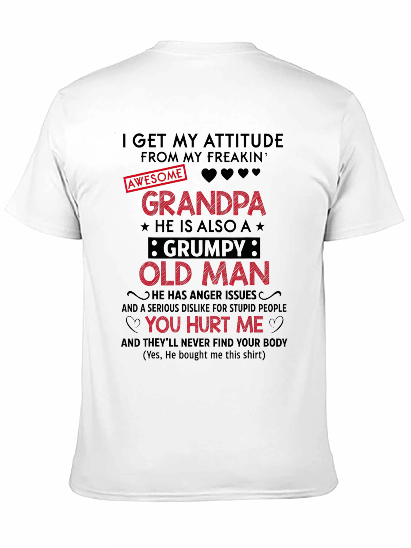 Black Awesome Grandpa Grumpy Old Man Graphic T-Shirt view 11
