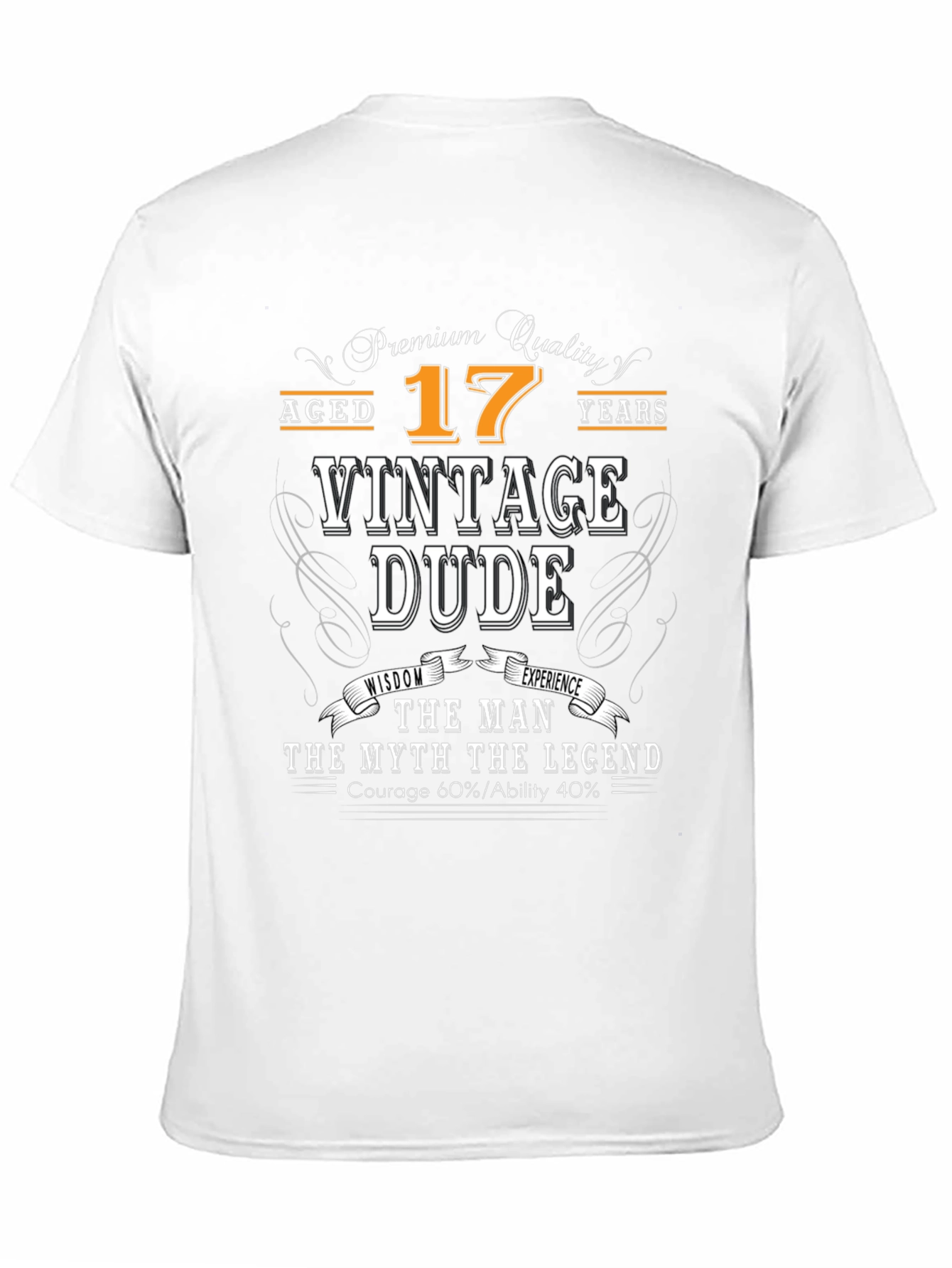 Black Vintage Dude 17th Birthday T-Shirt view 11
