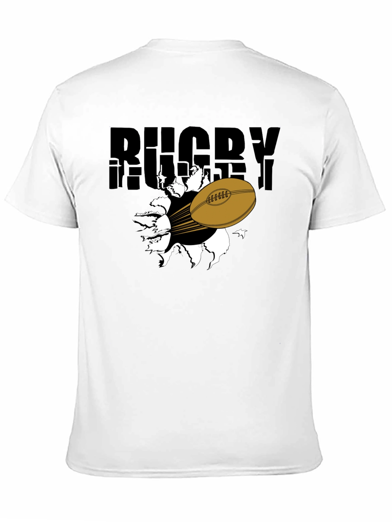 Black Rugby Ball Graphic T-Shirt - Black view 11
