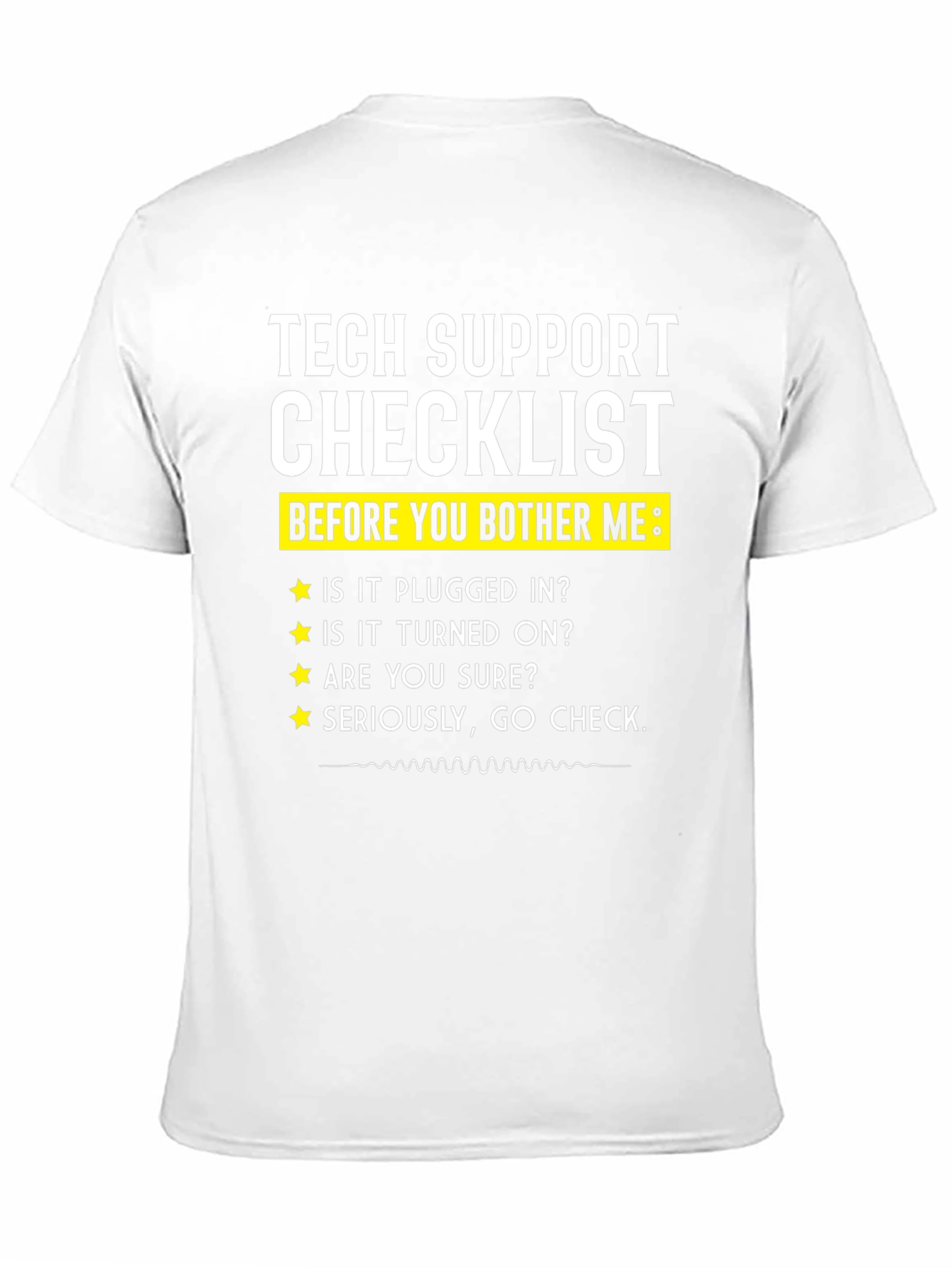 Black Tech Support Checklist Novelty T-Shirt view 11