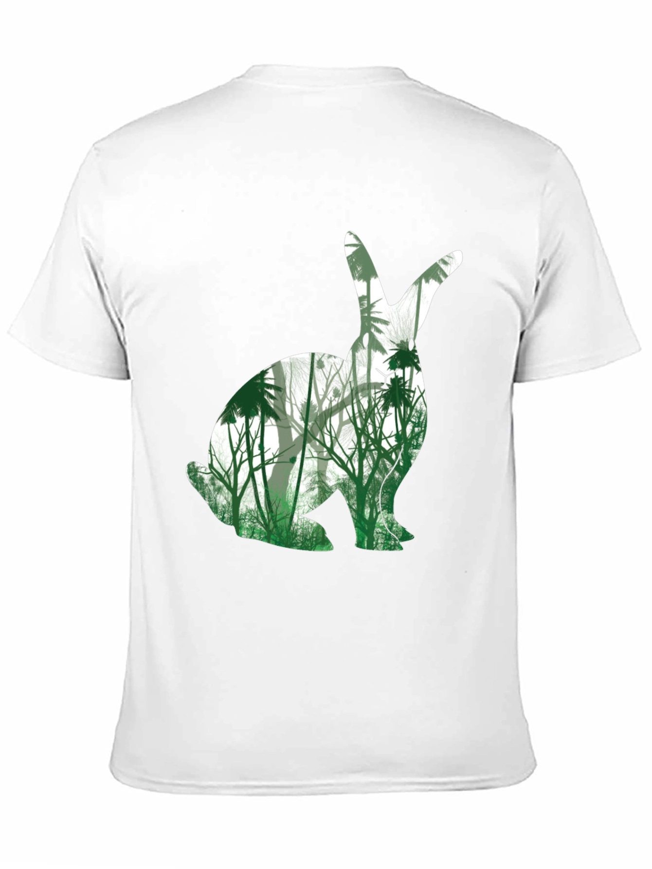 Black Nature Bunny Graphic Tee - Black Cotton Blend T-Shirt view 11