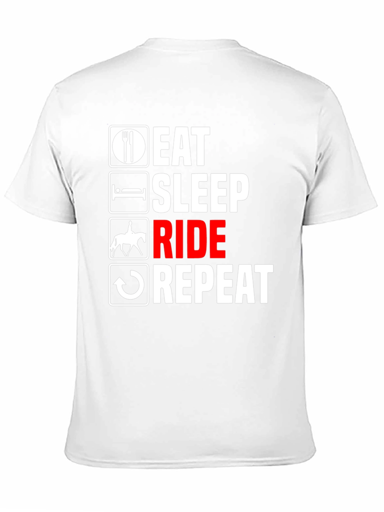 Black Eat Sleep Ride Repeat T-Shirt - Equestrian Life Tee view 11