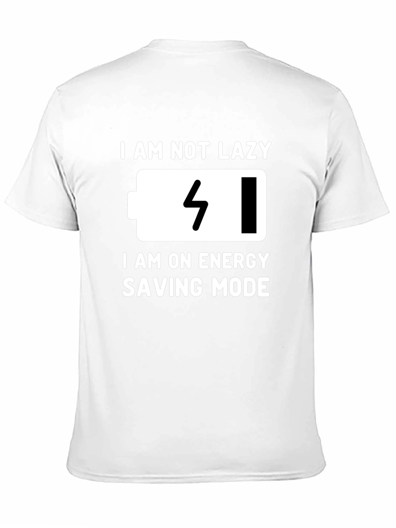 Black Funny Energy Saving Mode Graphic Tee view 11
