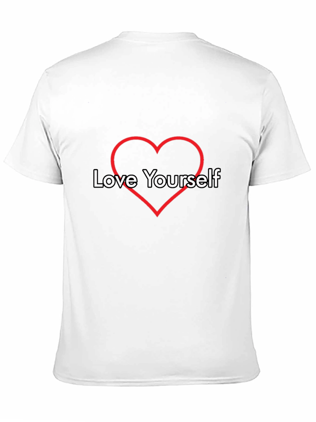 Black Love Yourself Heart Graphic Tee - Black Cotton Casual T-Shirt view 11