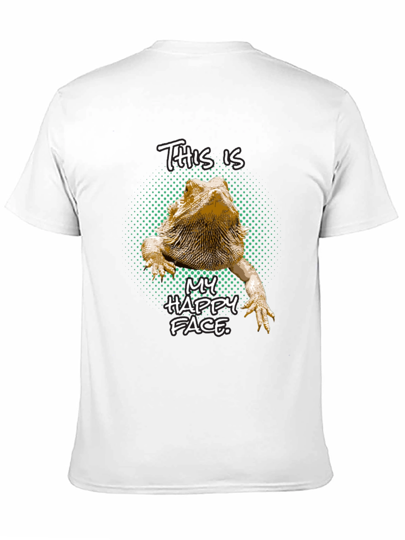 Black Bearded Dragon T-Shirt: This is My Happy Face view 11