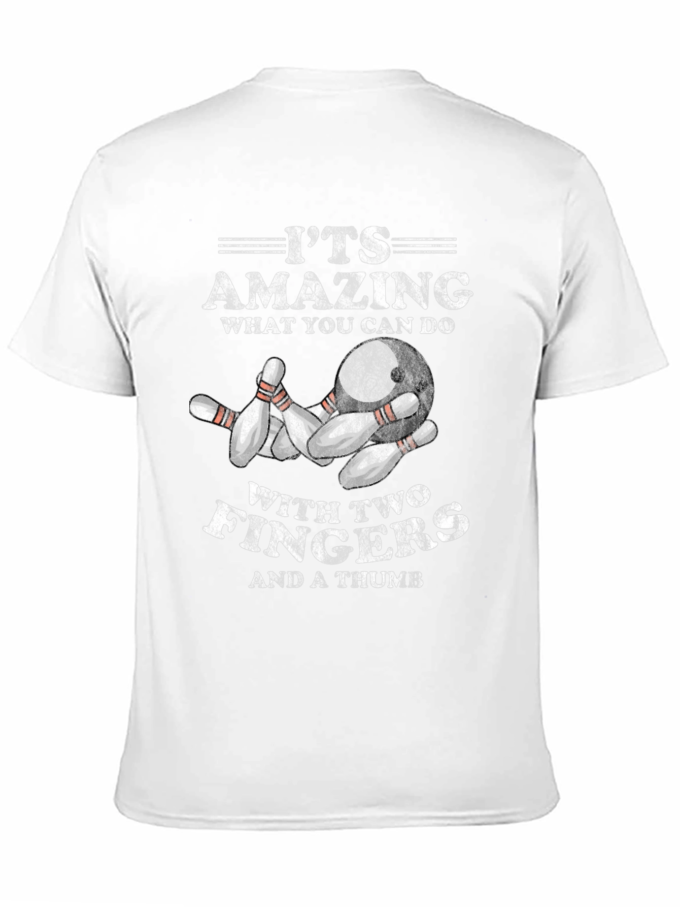 Black Bowling T-Shirt - Two Fingers and a Thumb view 11