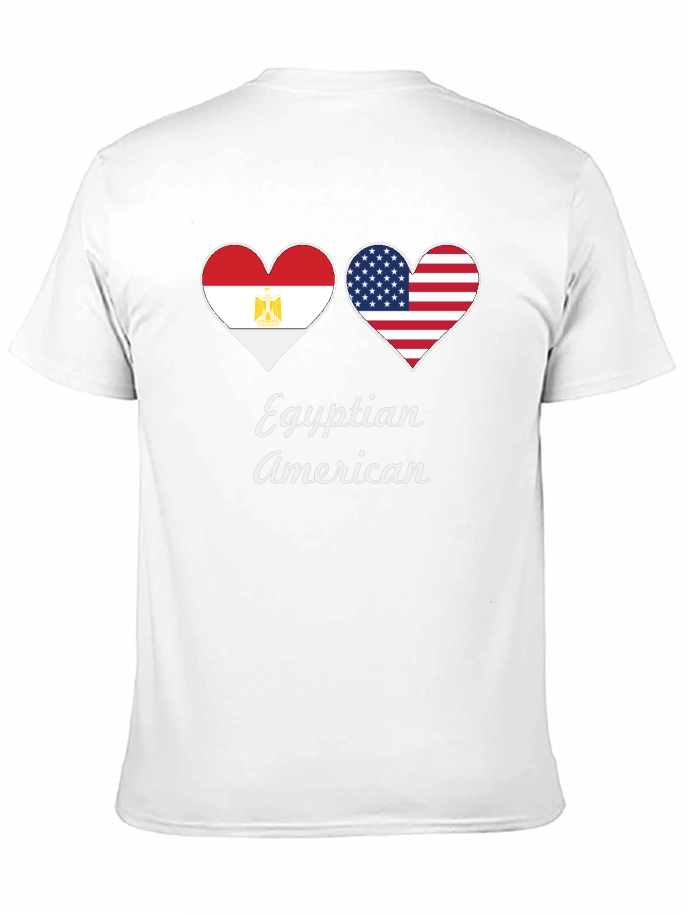Egyptian American Flag Heart T-Shirt - 11