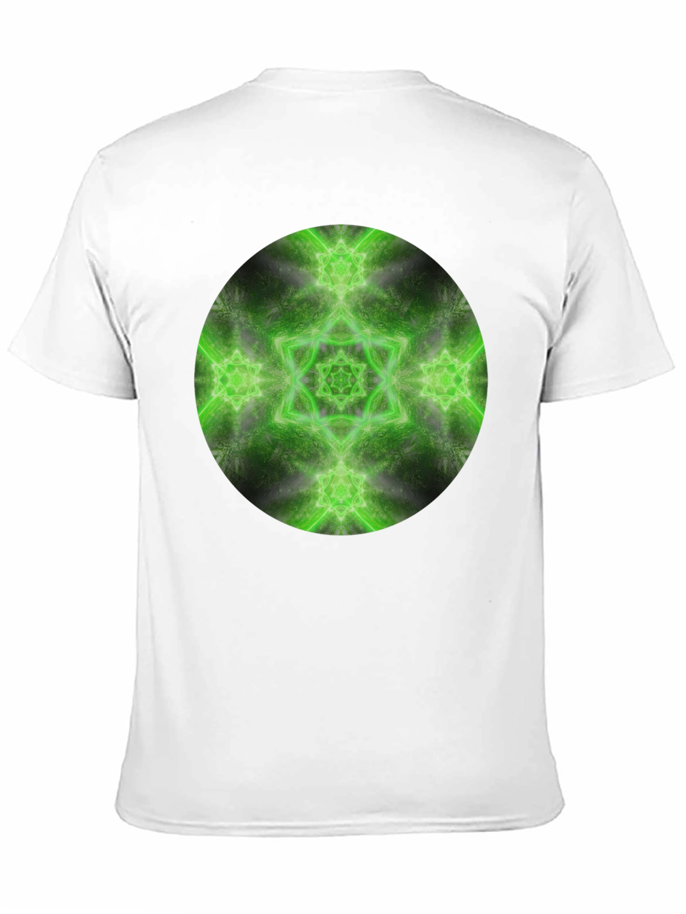 Black Green Mandala Graphic Tee - Men's Black T-Shirt view 11