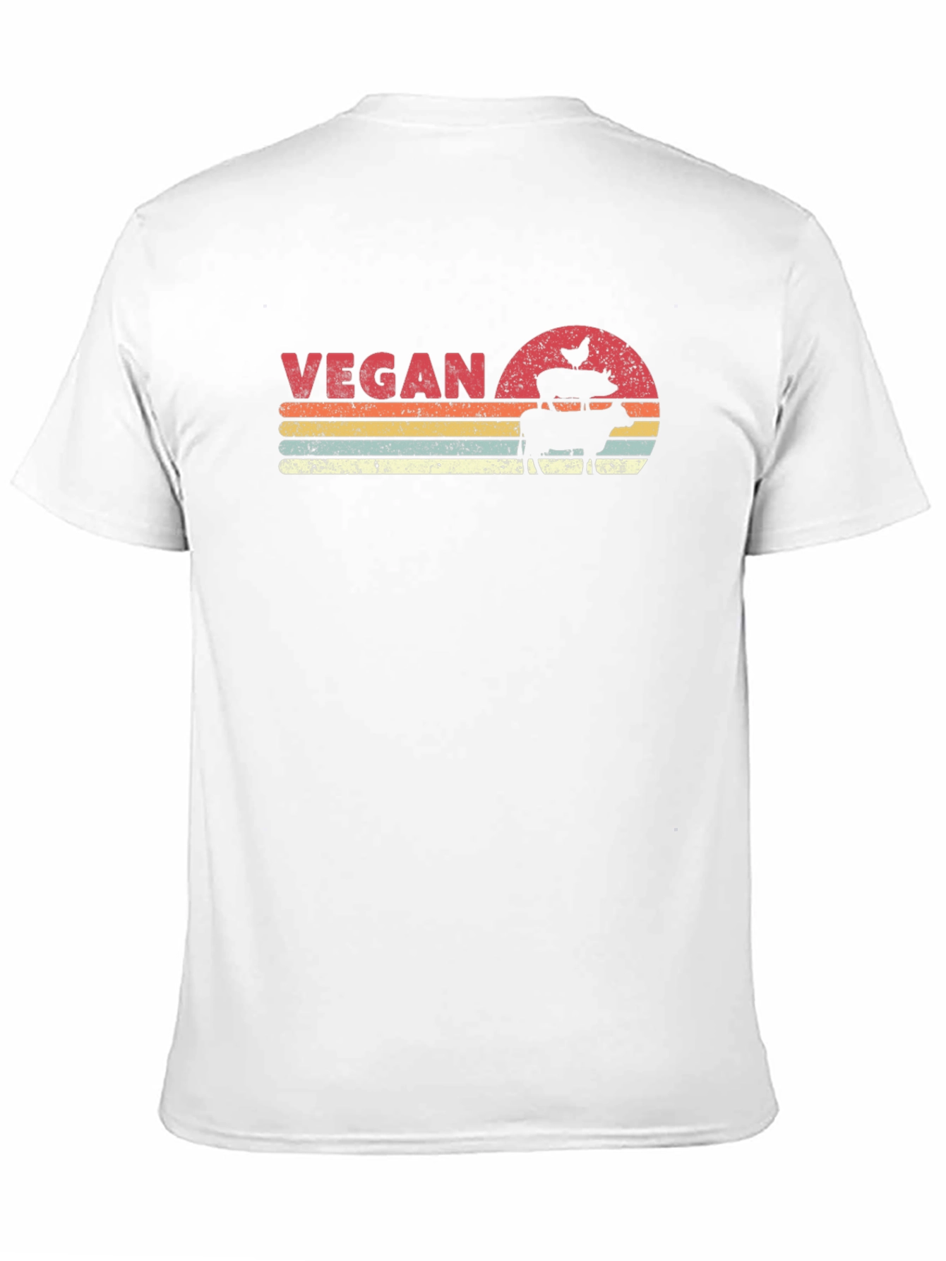 Black Vegan Retro Sunset T-Shirt view 11