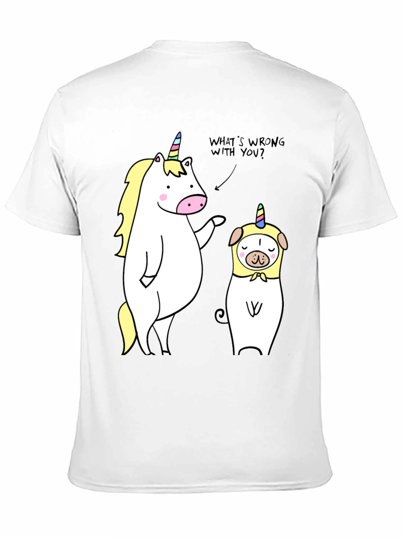 Black Unicorn & Pug Humor Tee - What's Wrong? view 11