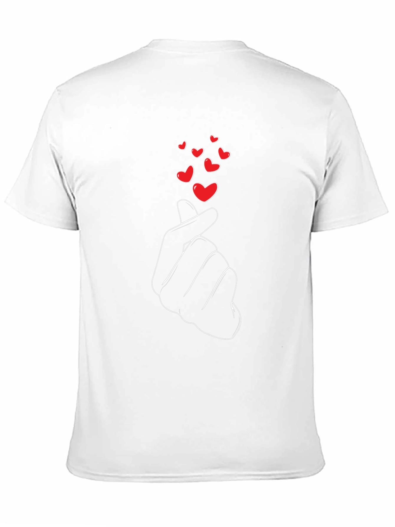 Black Love Sign Black T-Shirt - Korean Heart Gesture view 11