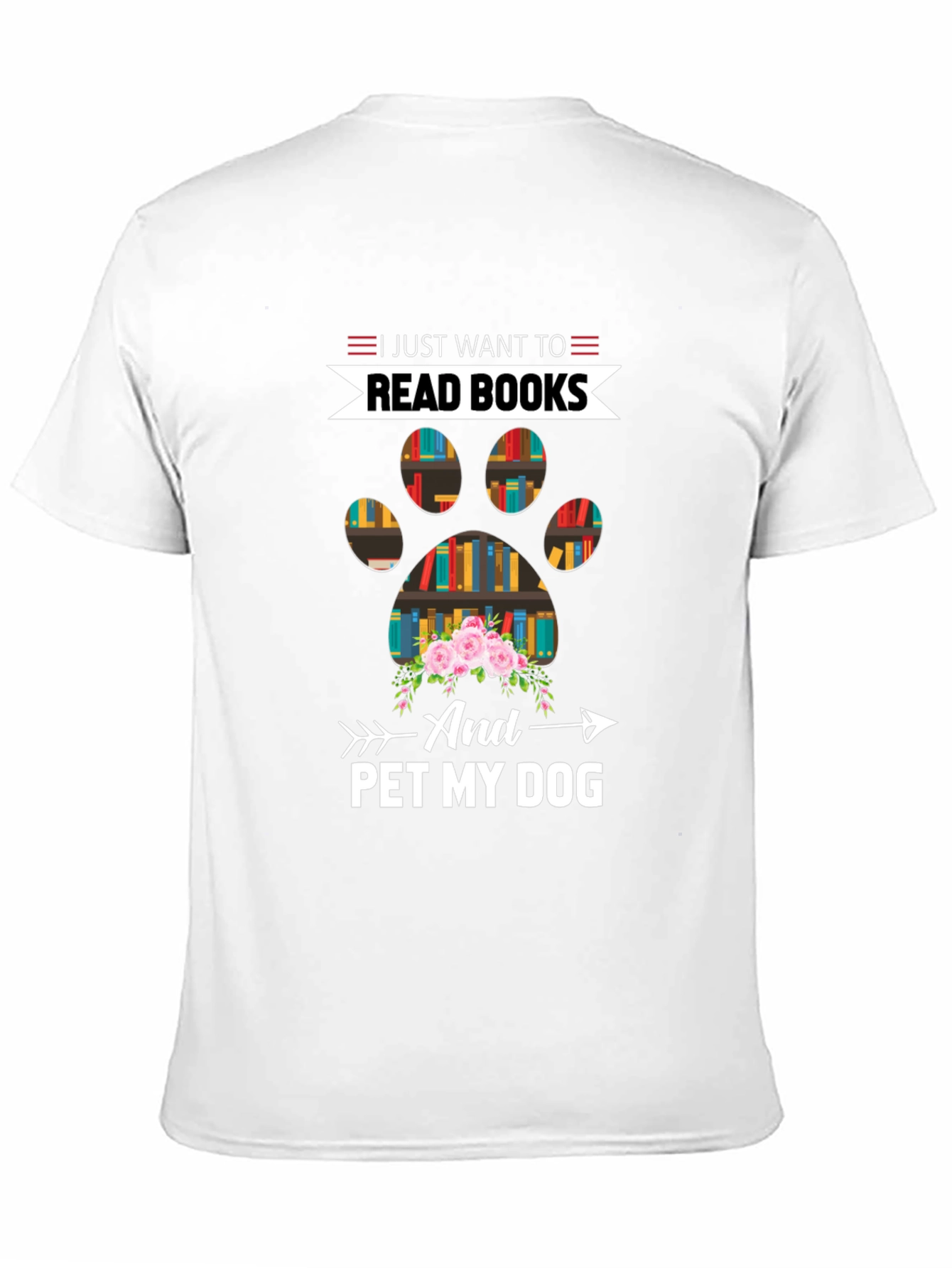 Black Read Books & Pet My Dog T-Shirt view 11