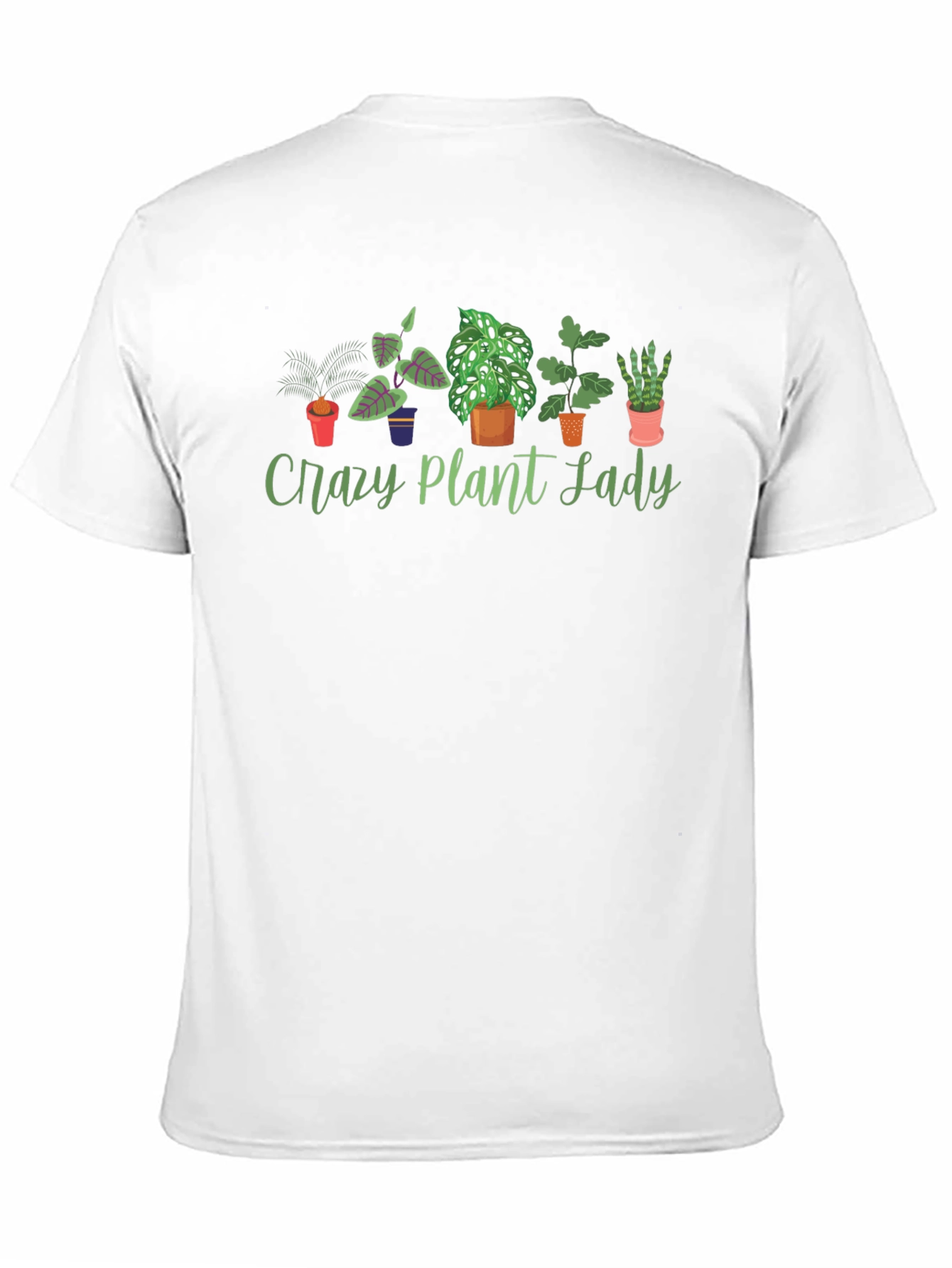 Black Crazy Plant Lady Graphic Tee, Soft Cotton Shirt view 11