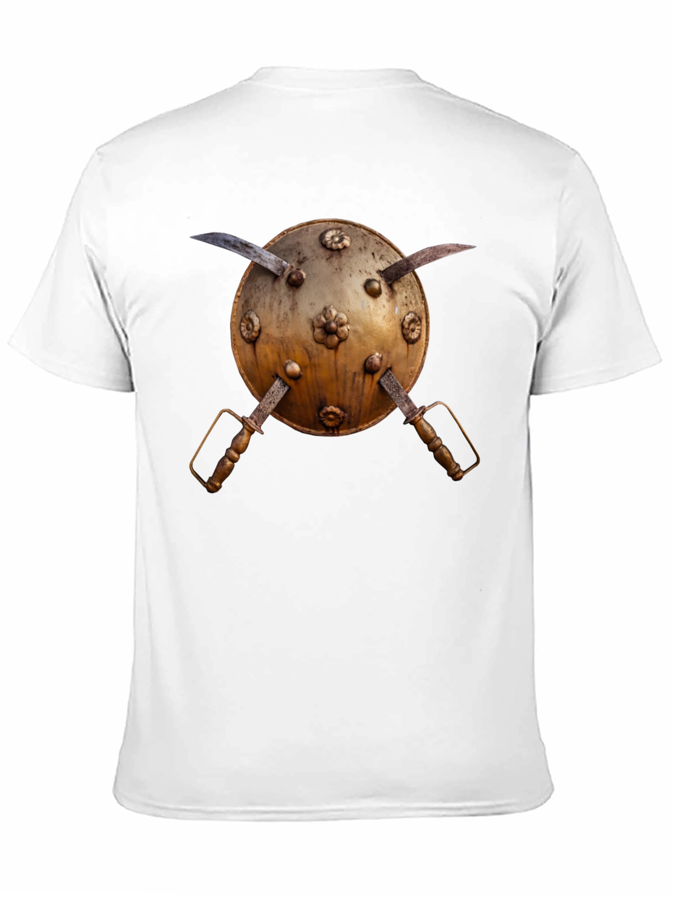 Black Medieval Shield and Sword Graphic Tee view 11