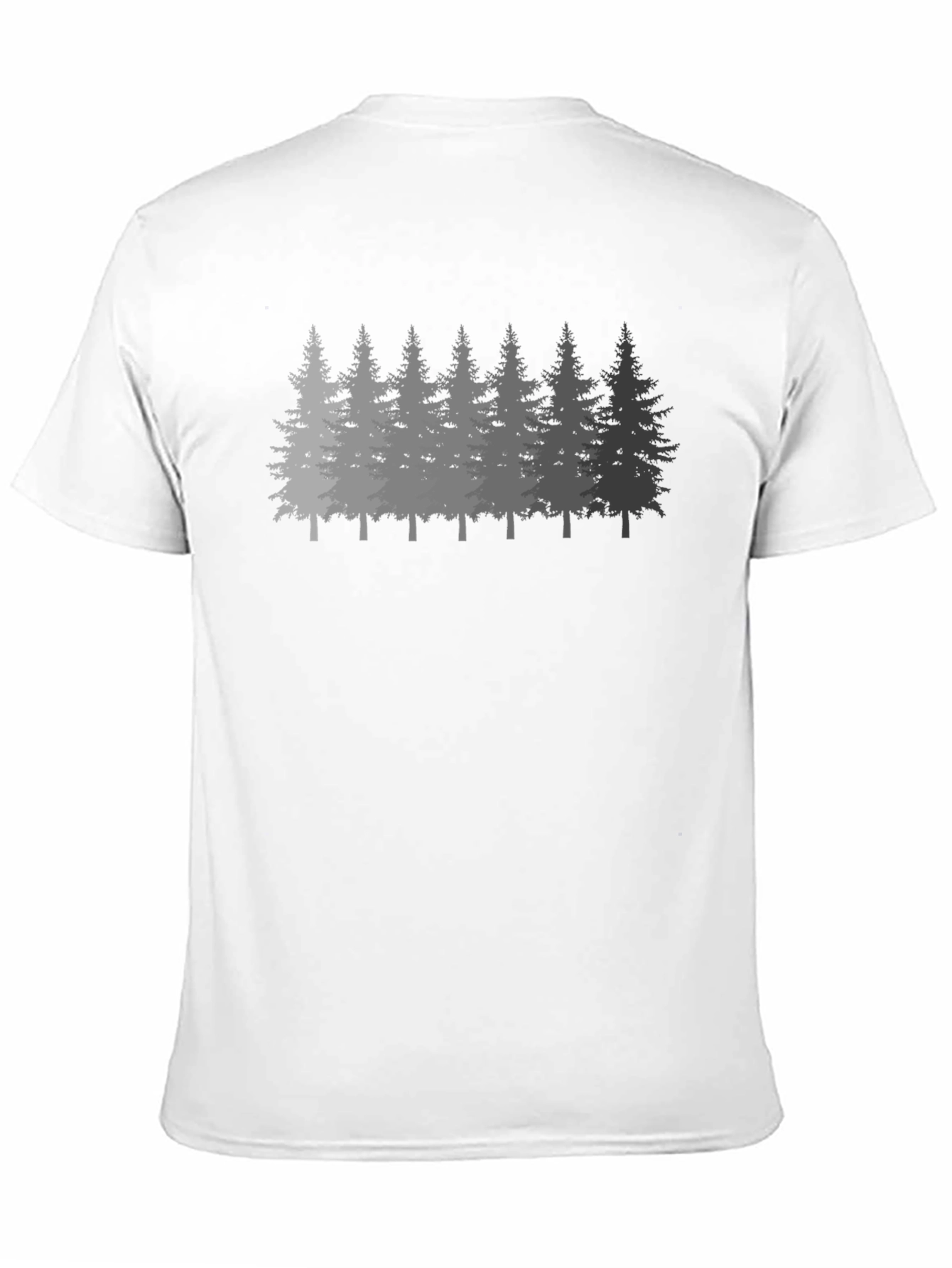 Black Men's Forest Print Black Crew Neck T-Shirt view 11