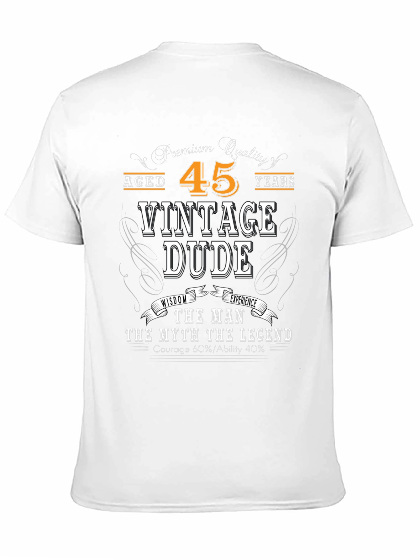 Black Vintage Dude 45th Birthday T-Shirt view 11