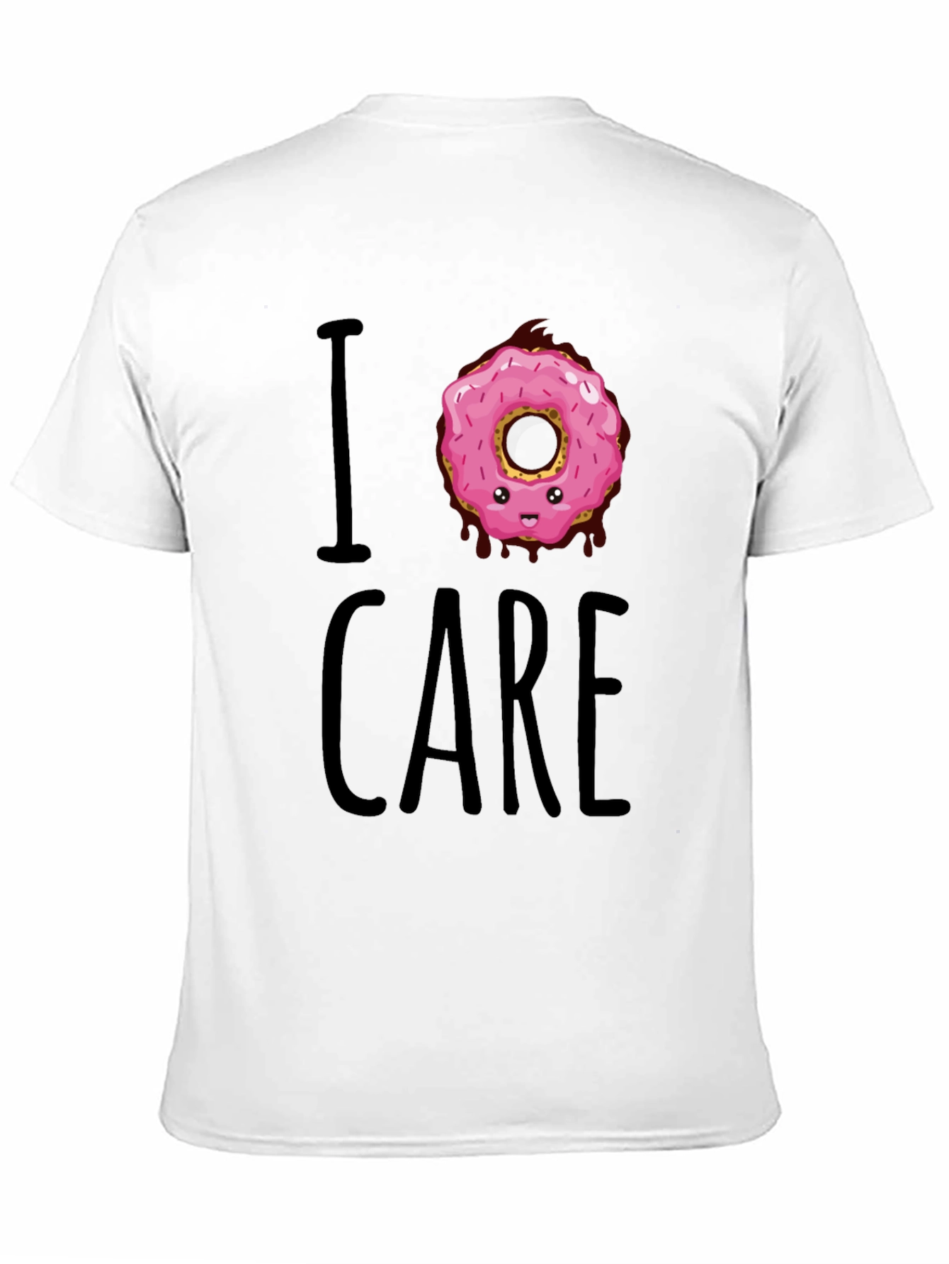 Black I Donut Care T-Shirt - Funny Graphic Tee view 11