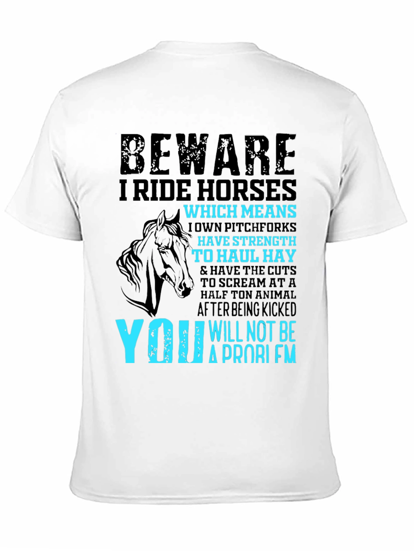 Black Beware I Ride Horses T-Shirt view 11
