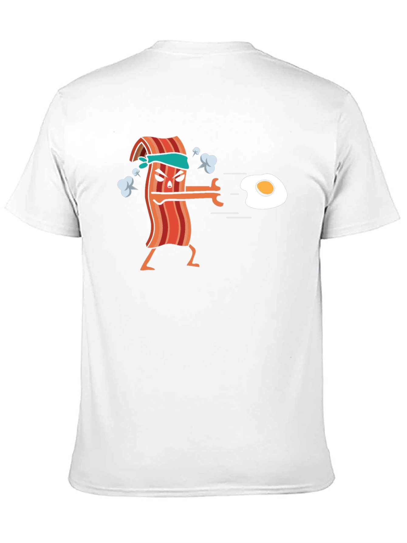 Black Bacon vs Egg Funny T-Shirt view 11