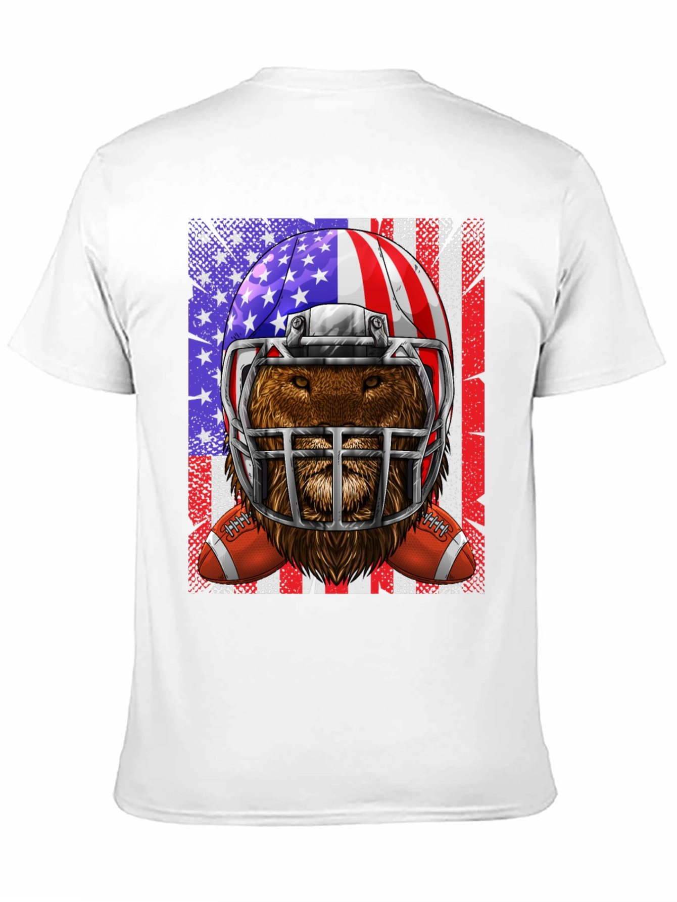 Black Football Bear USA Flag Graphic Tee view 11