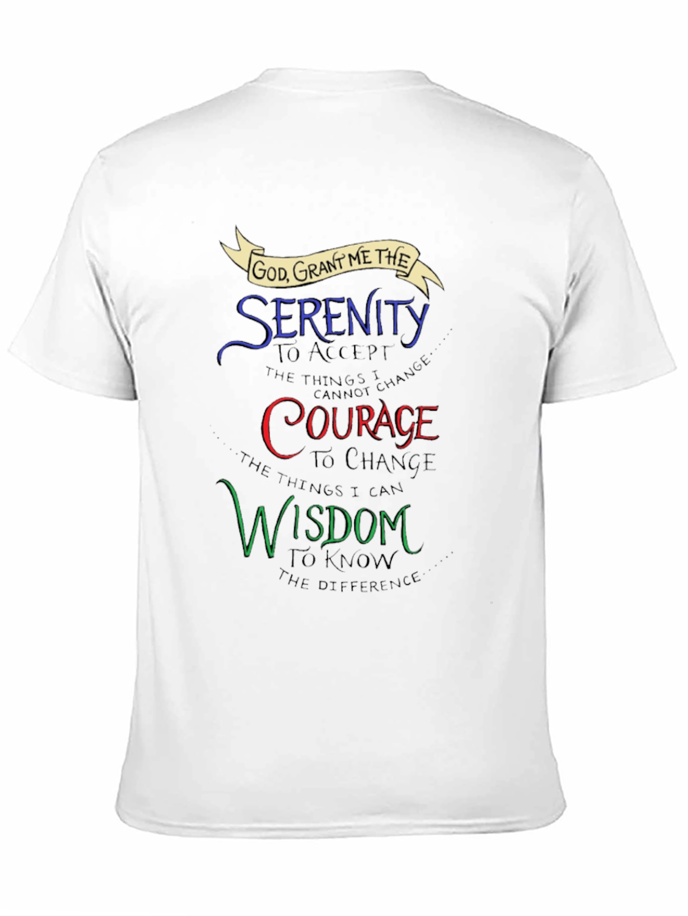 Black Serenity Prayer Graphic T-Shirt - Inspirational Design view 11