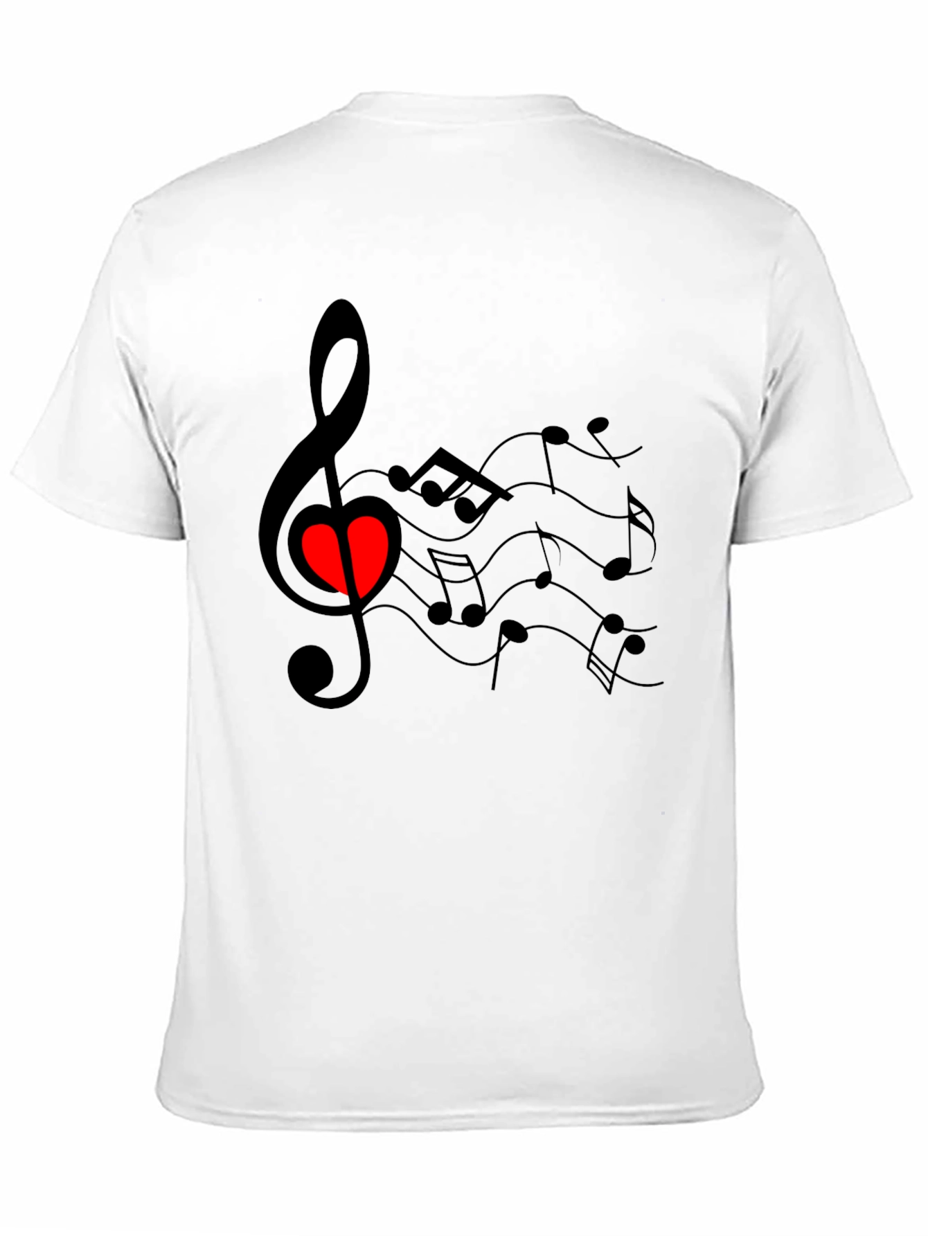 Black Musical Heart T-Shirt - Black Cotton Blend view 11