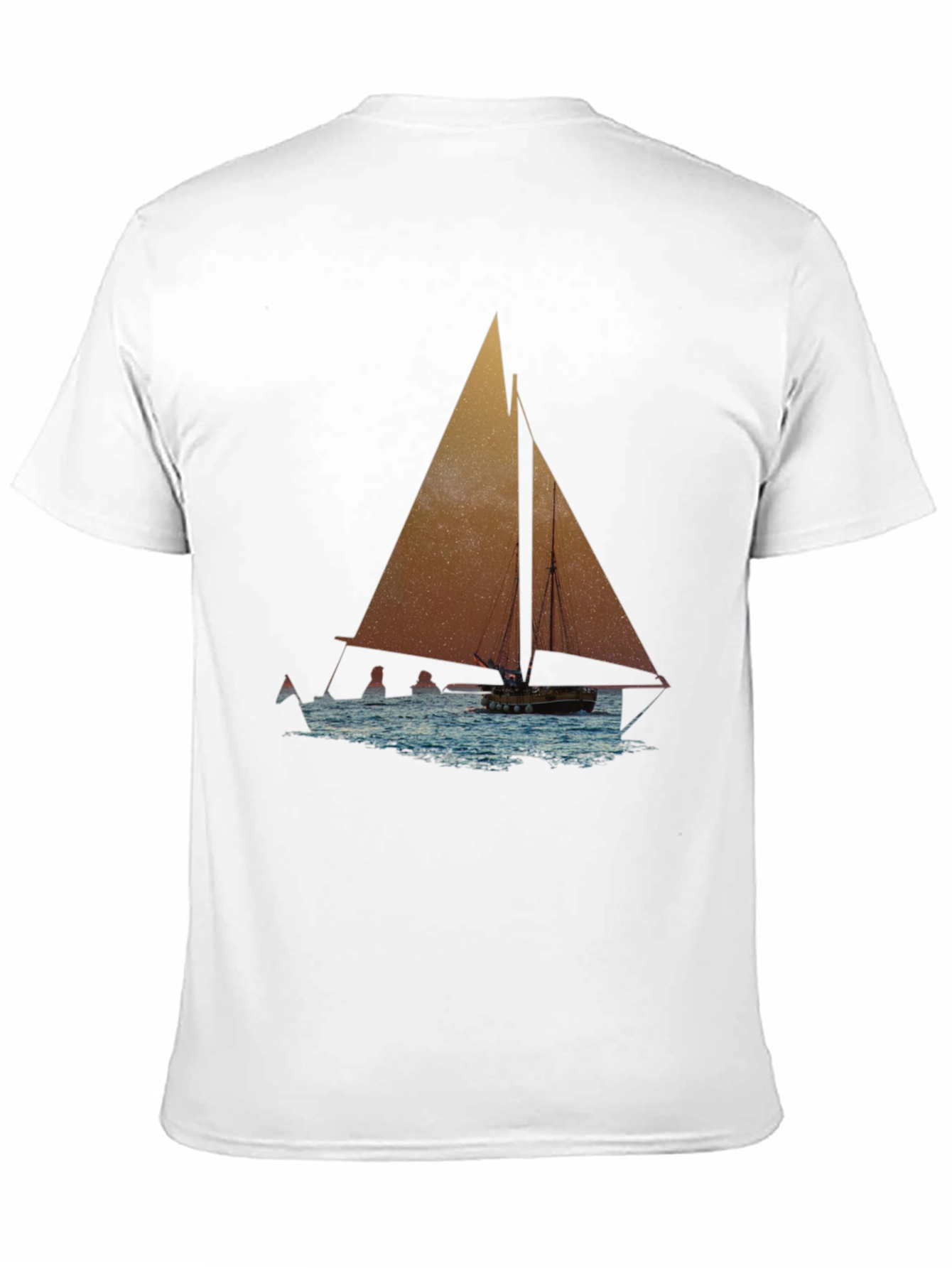 Black Sailboat Graphic Tee - Black Cotton Blend view 11