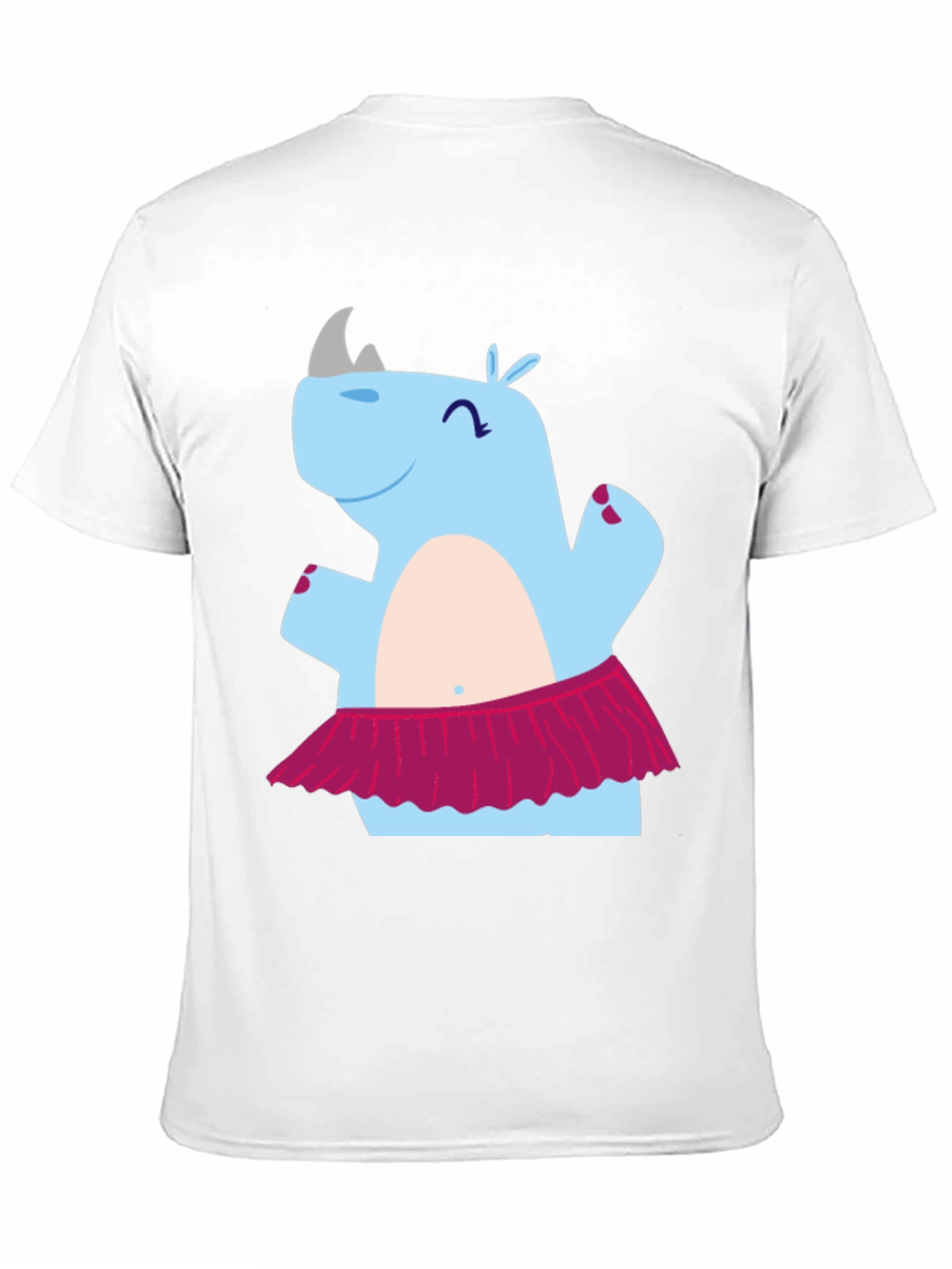 Black Dancing Rhino T-Shirt - Cute Cartoon Tee view 11