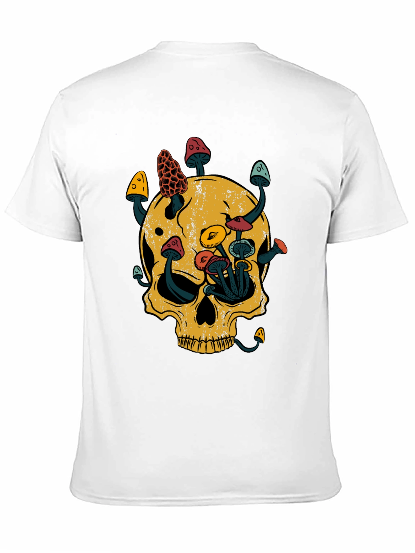 Black Skull & Mushroom Graphic Tee - Black view 11