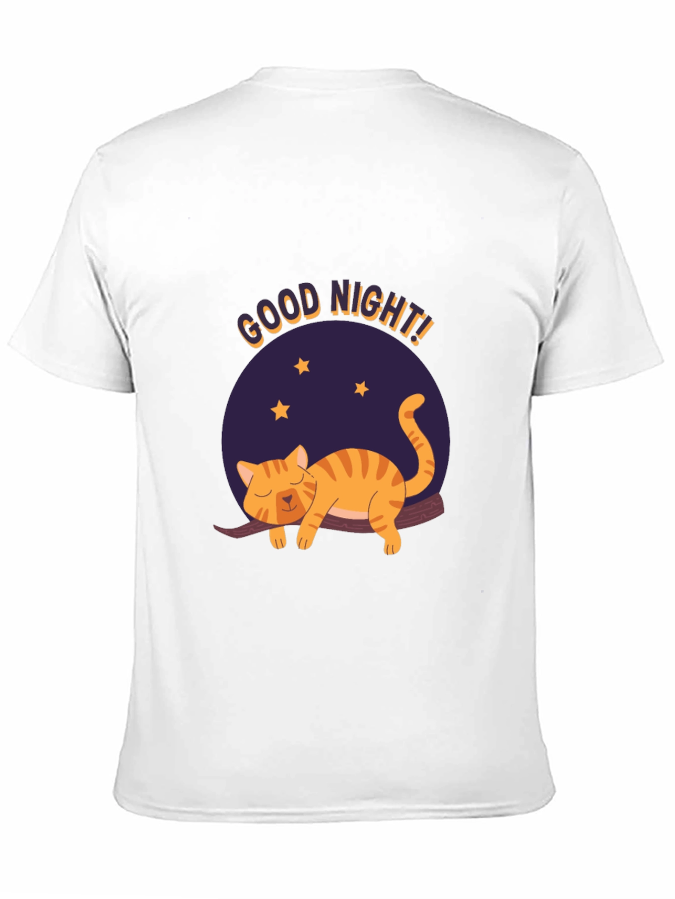 Black Good Night Cat Graphic T-Shirt - Black view 11