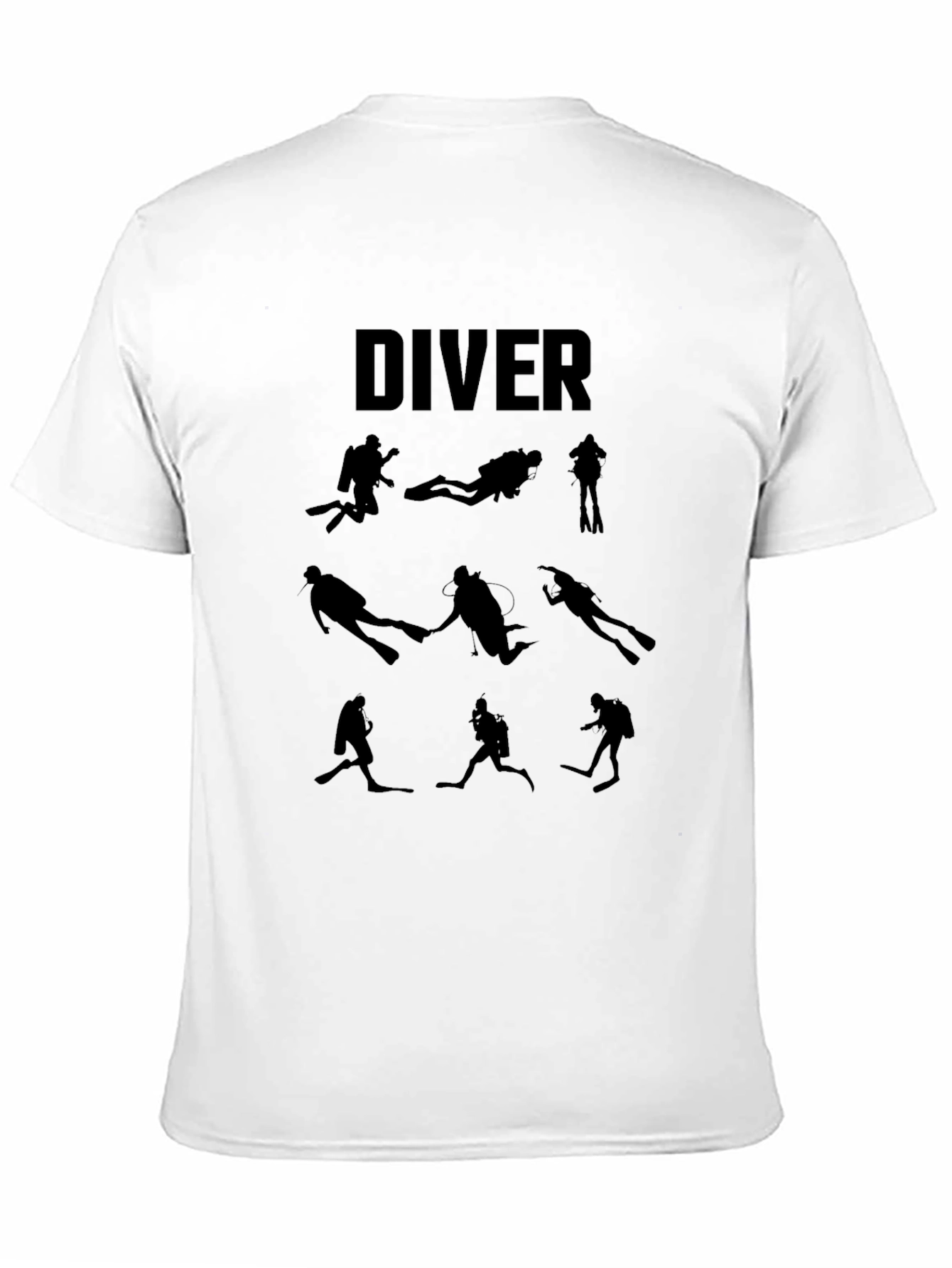 Black Diver Silhouette Graphic Tee - Scuba Diving T-Shirt view 11