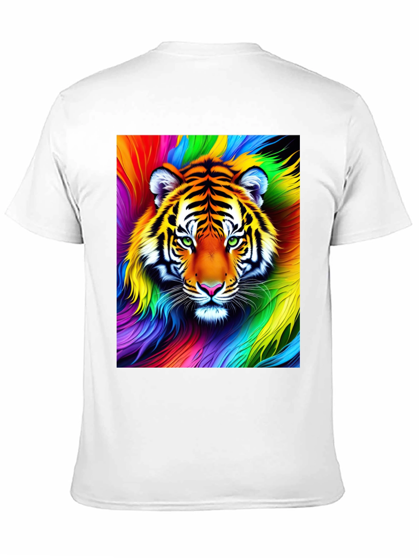 Black Rainbow Tiger Graphic Tee - Vibrant Unisex Shirt view 11