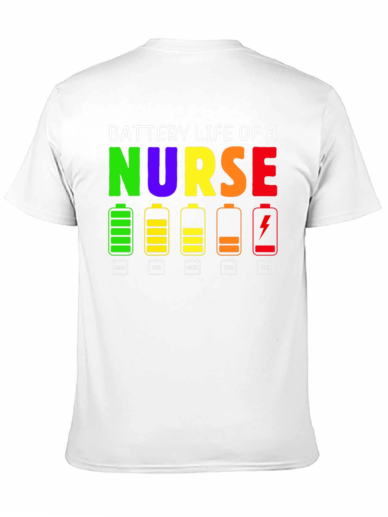 Black Battery Life of a Nurse T-Shirt view 11