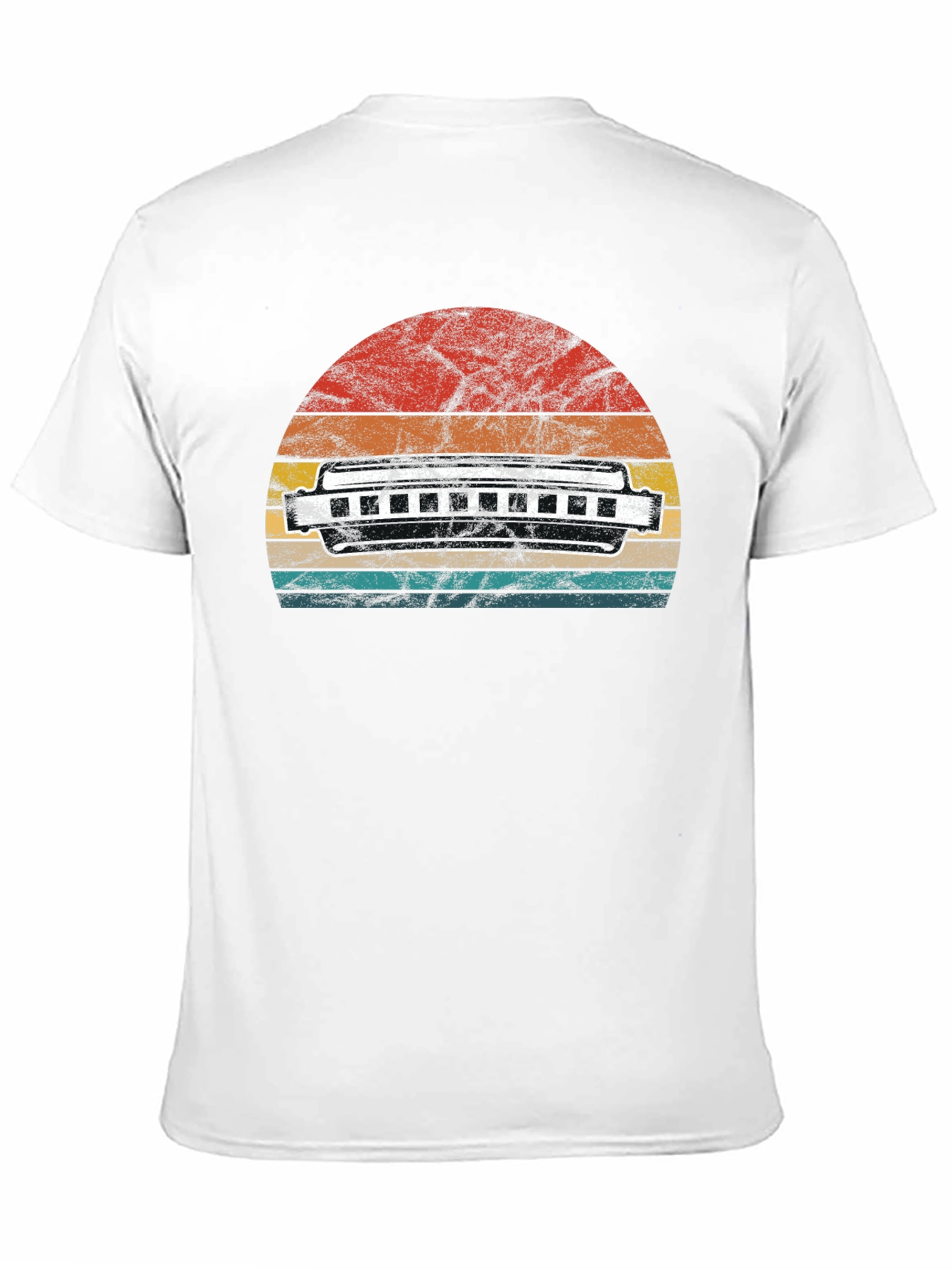 Black Vintage Harmonica Sunset T-Shirt view 11