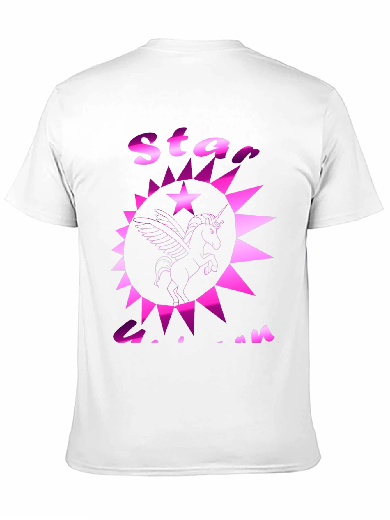 Black Star Unicorn Graphic Tee - Black Cotton Casual T-Shirt view 11