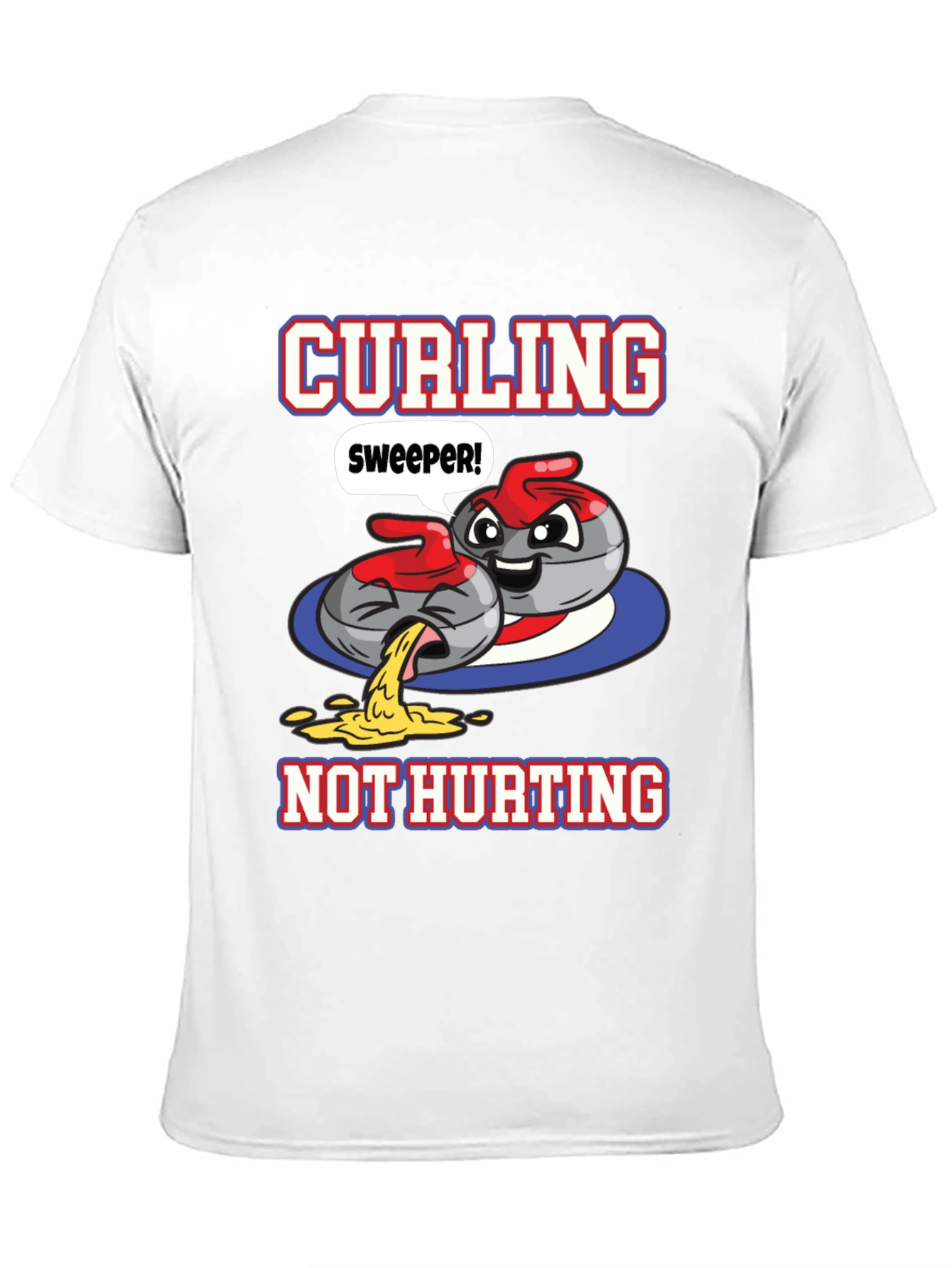 Black Funny Curling T-Shirt - Sweeper, Not Hurting! view 11