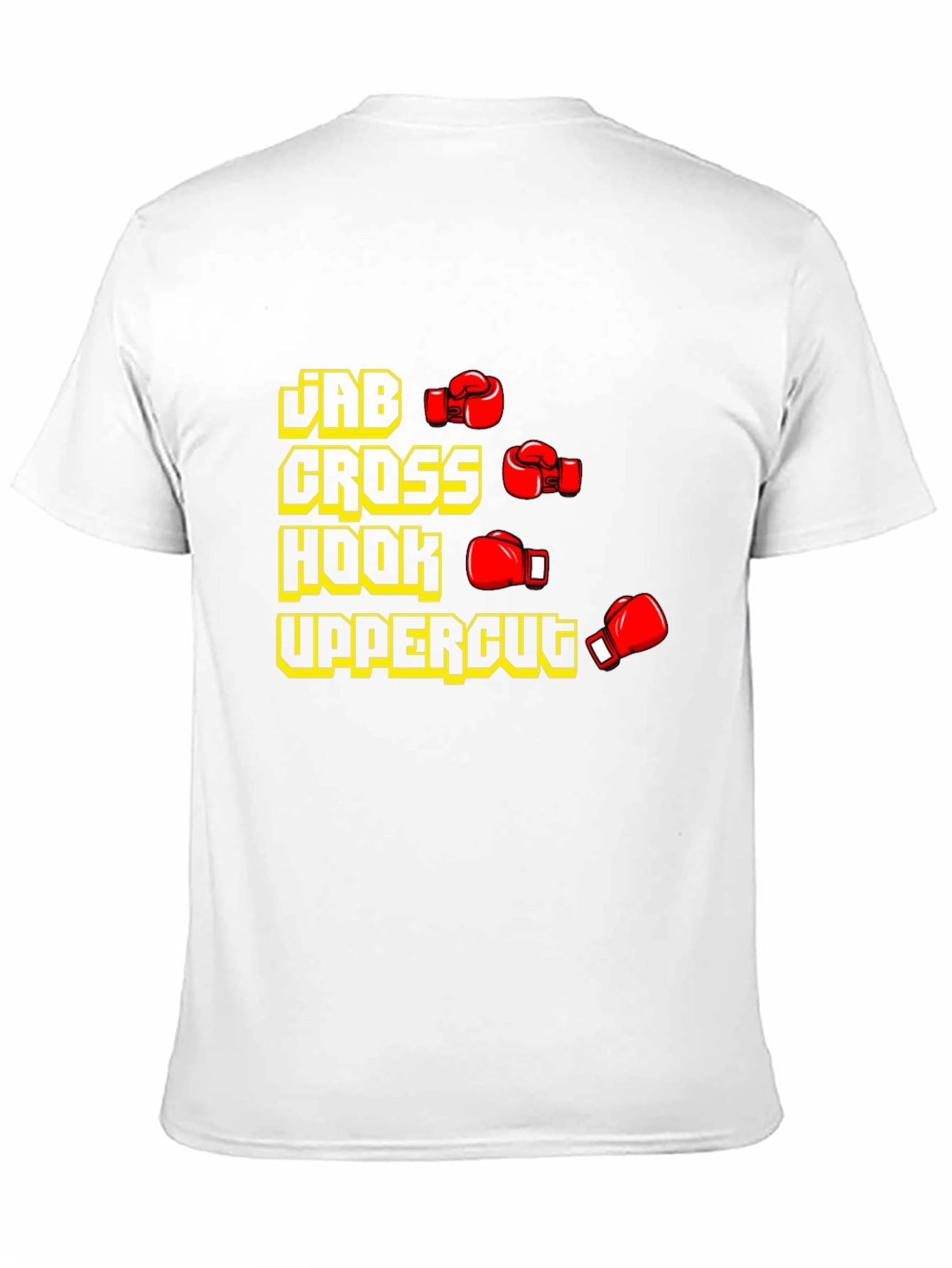 Black Boxing Punches Black T-Shirt: Jab, Cross, Hook, Uppercut view 11
